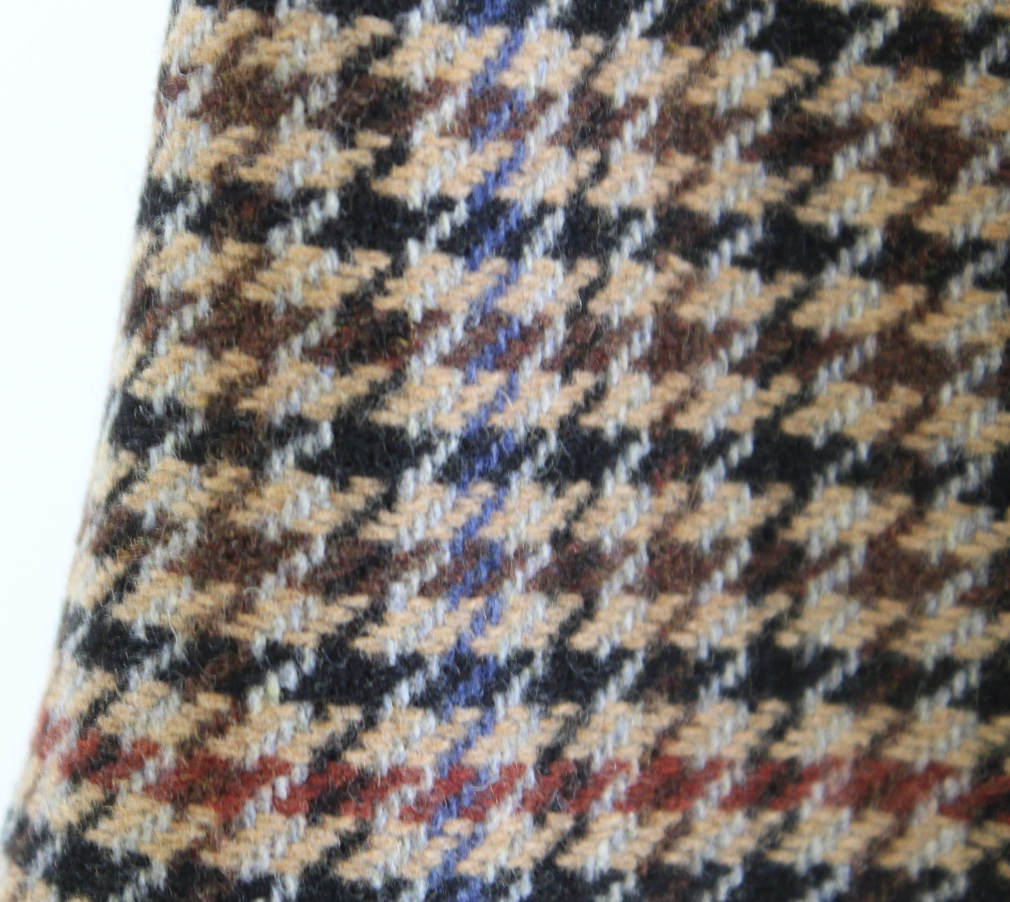 NWT J Crew Factory Houndstooth Plaid Wool Blend Mini Skirt Size 8 Pencil Tan