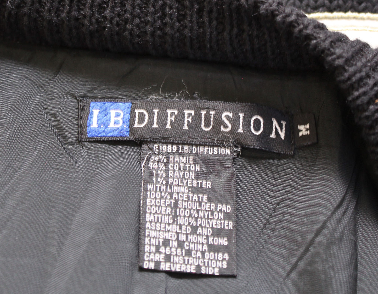 Vtg 90s Black Paris London Eiffel Tower Travel Stamp Cardigan Sweater Size M