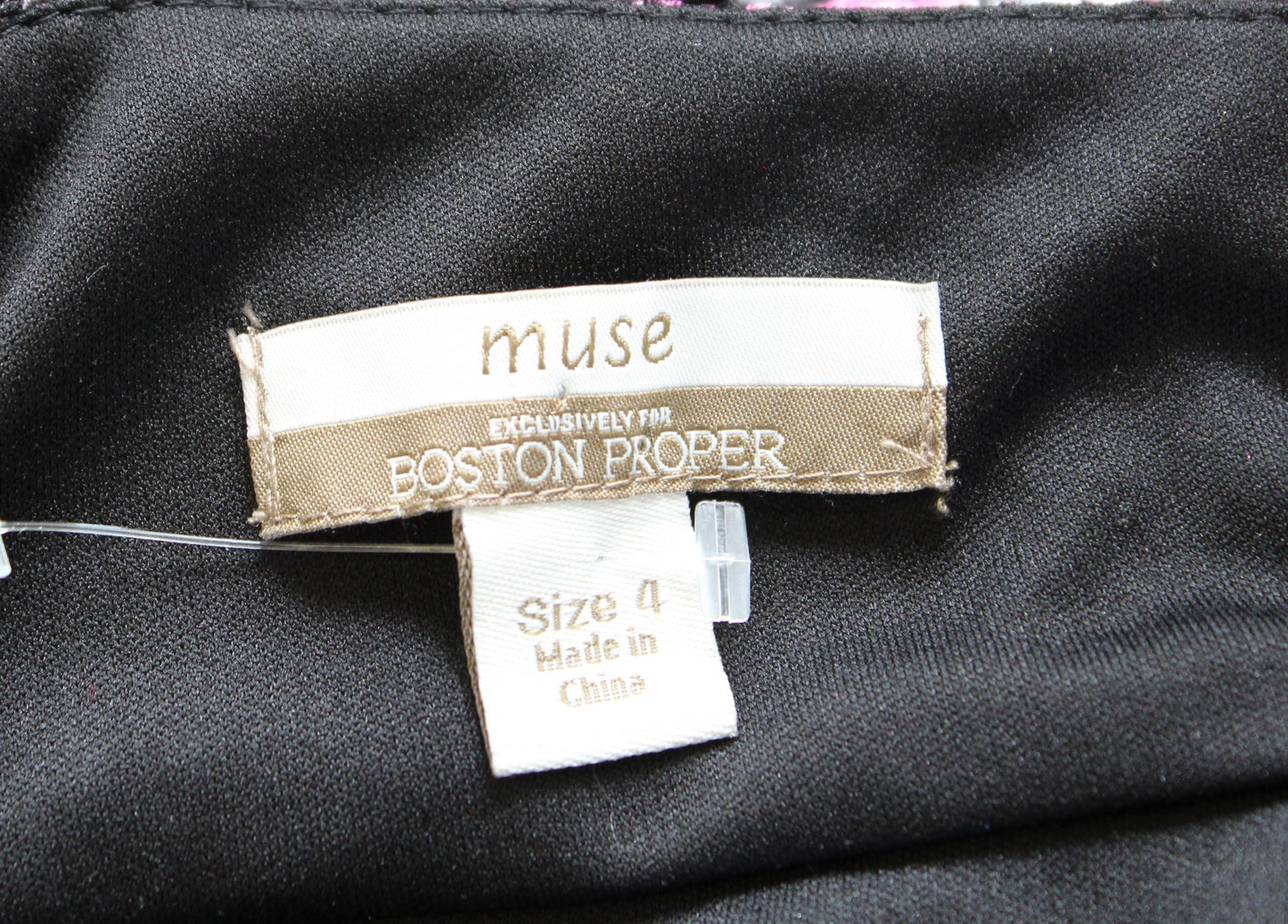 Muse Boston Proper Burnout Snakeskin Print Ruffle Rosette Sheath Dress Size 4