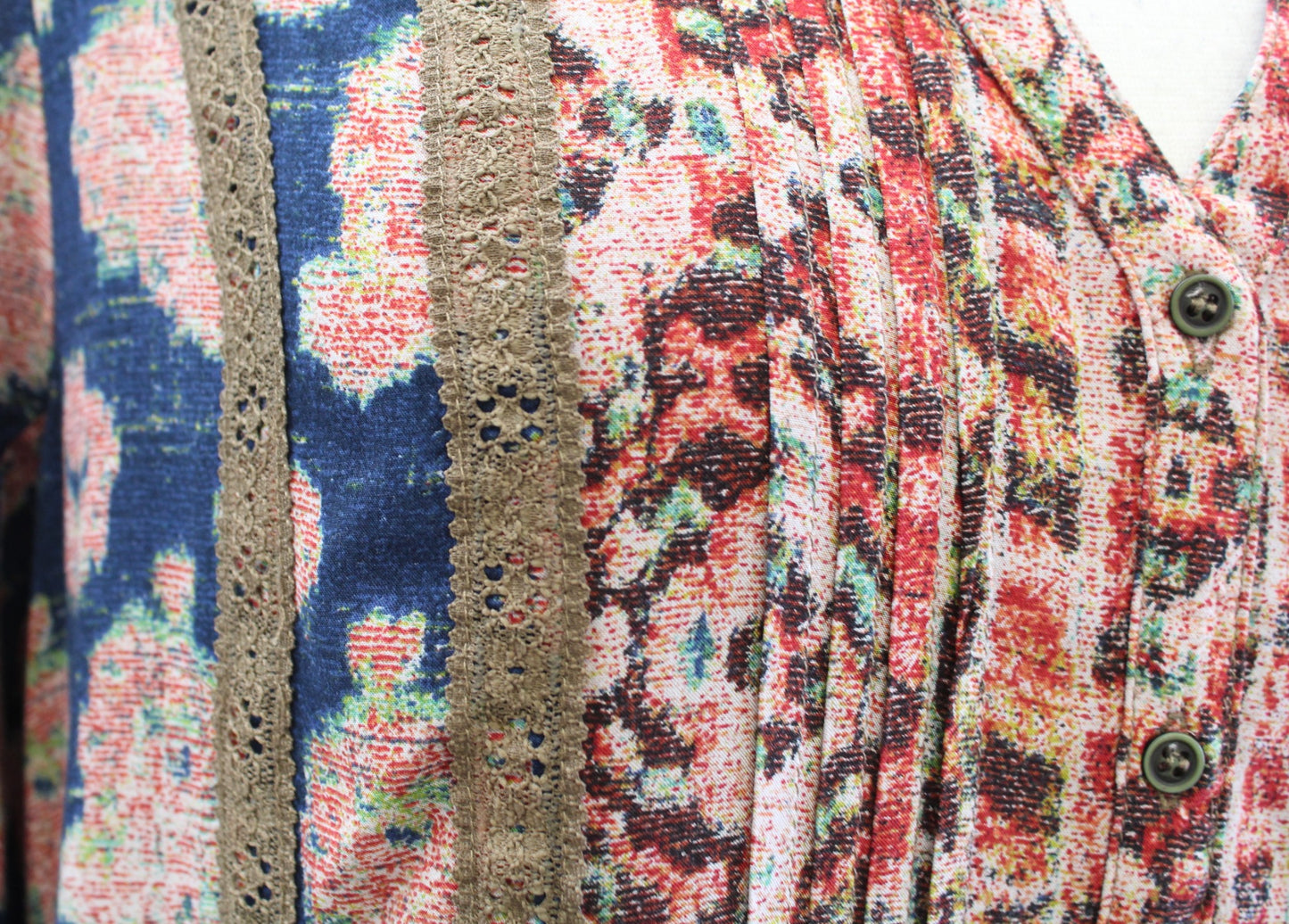 Tiny Anthropologie Navy Blue Printed Drop Waist Shift Dress Size L Long Sleeve