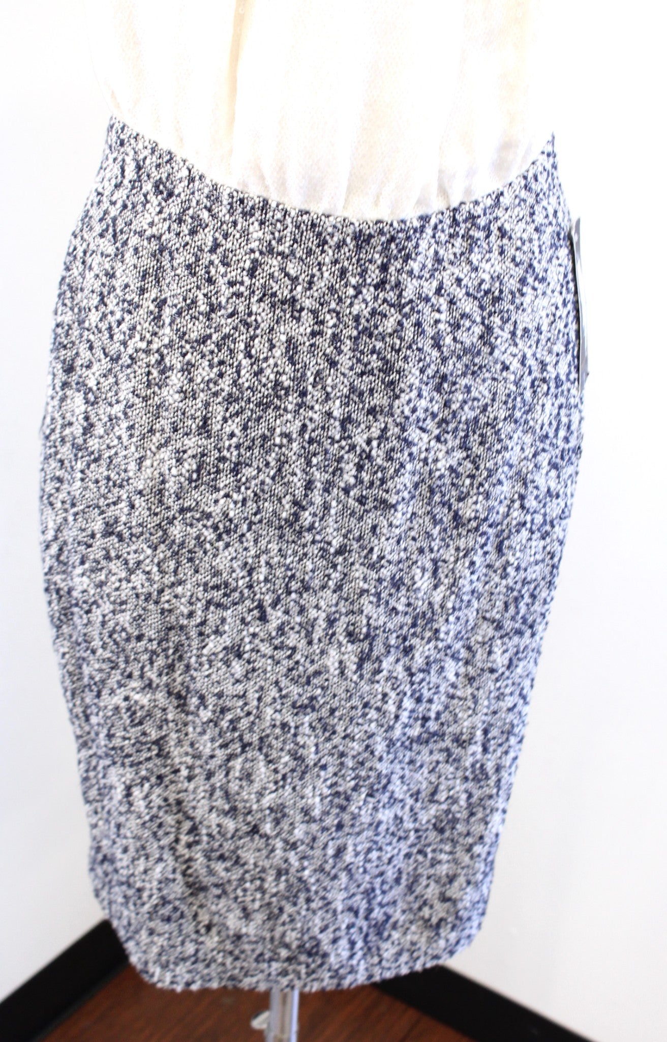 NWT $695 Rachel Roy Signature Navy Blue Ivory Tweed Sequin Sheath Dress Size 4