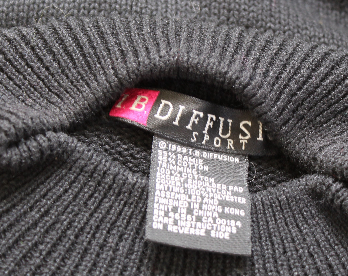 Vtg 90s Black Colorful Geometric Houndstooth Turtleneck Sweater XS Embellished