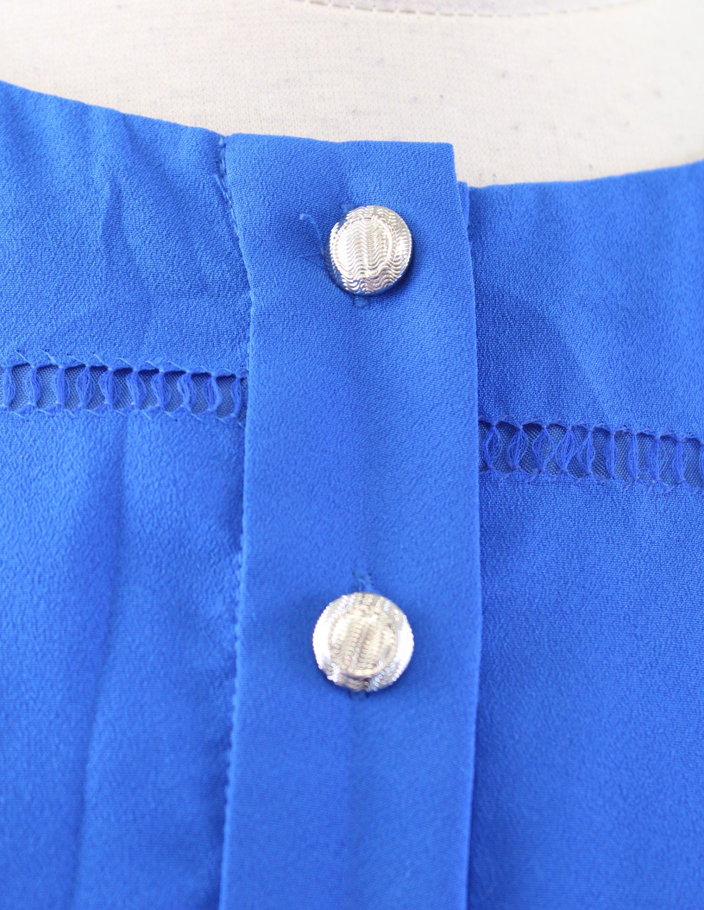 Tahari ASL Levine Royal Blue Cap Sleeve Ladder Trim Dress Size 6 Career Office