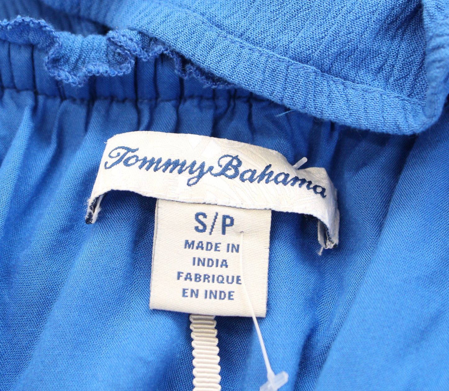 Tommy Bahama Blue Off the Shoulder Tiered Crinkle Textured Dress Size S Summer