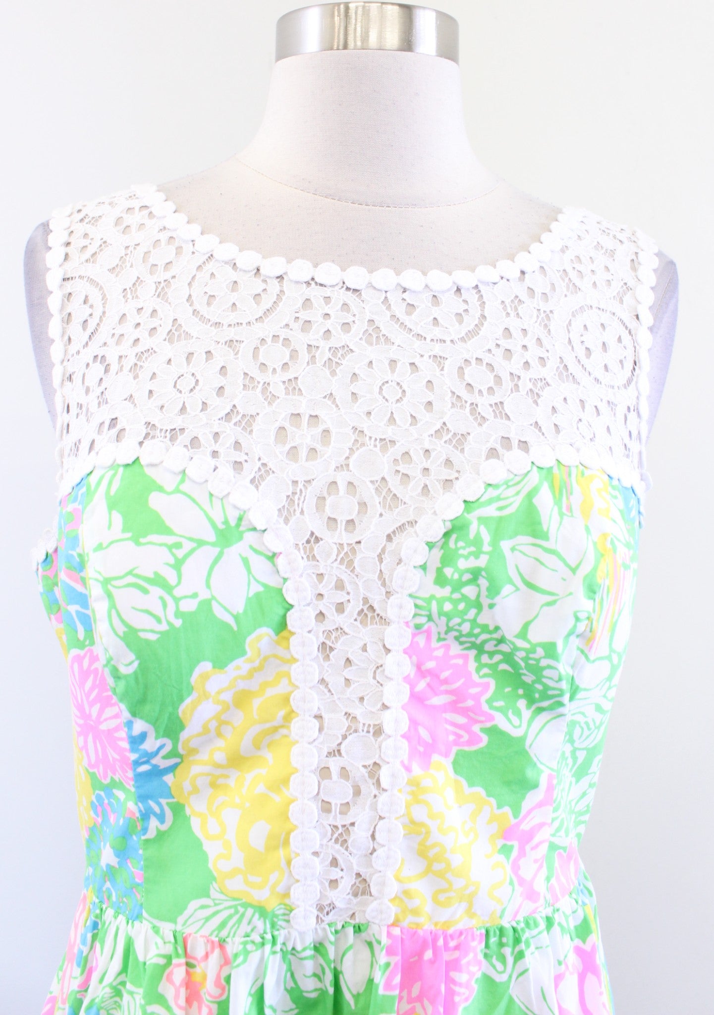 Lilly Pulitzer Raegan Hibiscus Stroll Floral Lace Mini Dress Sz 6 Fit and Flare