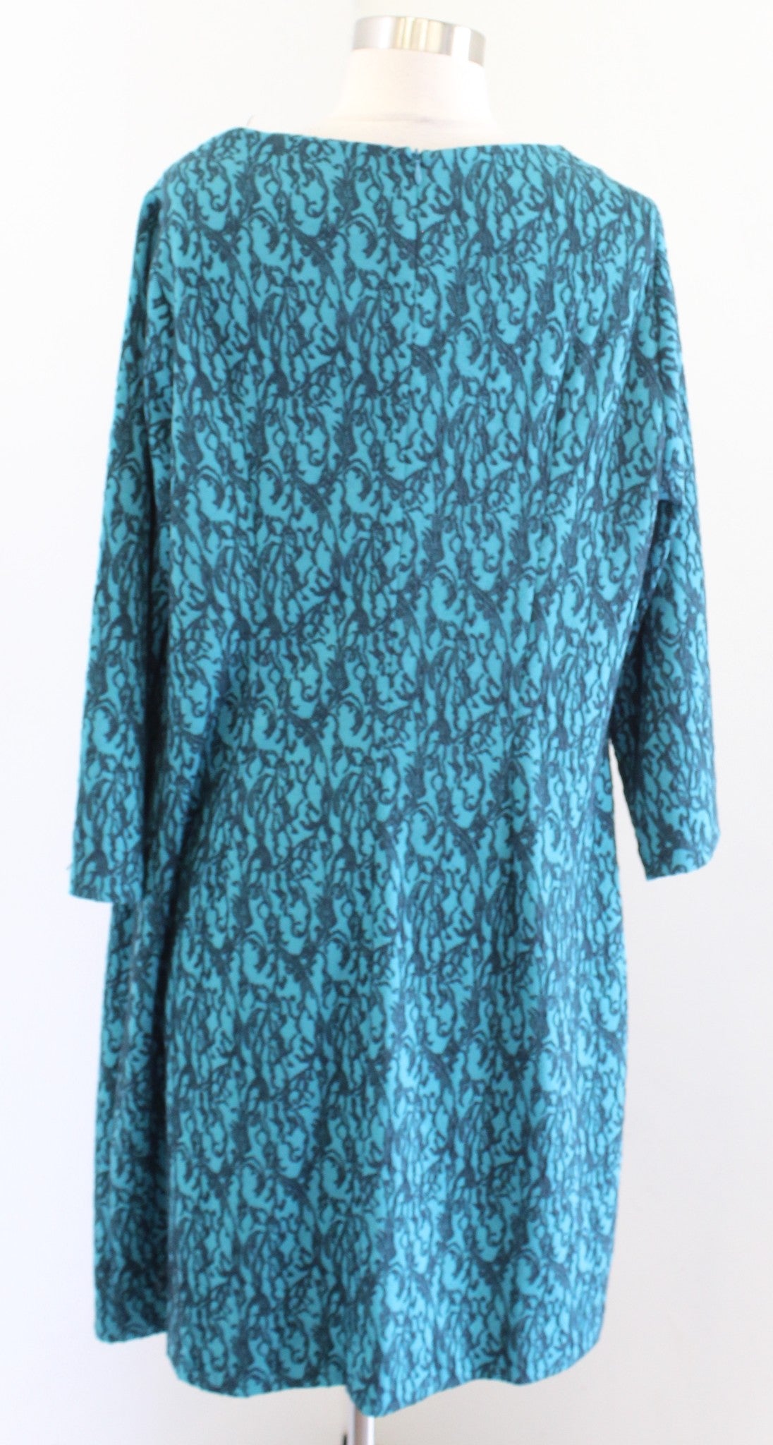 Tyler Boe Womens Teal Textured Knit Draped Cowl Neck Jacquard Knit Dress Size xL