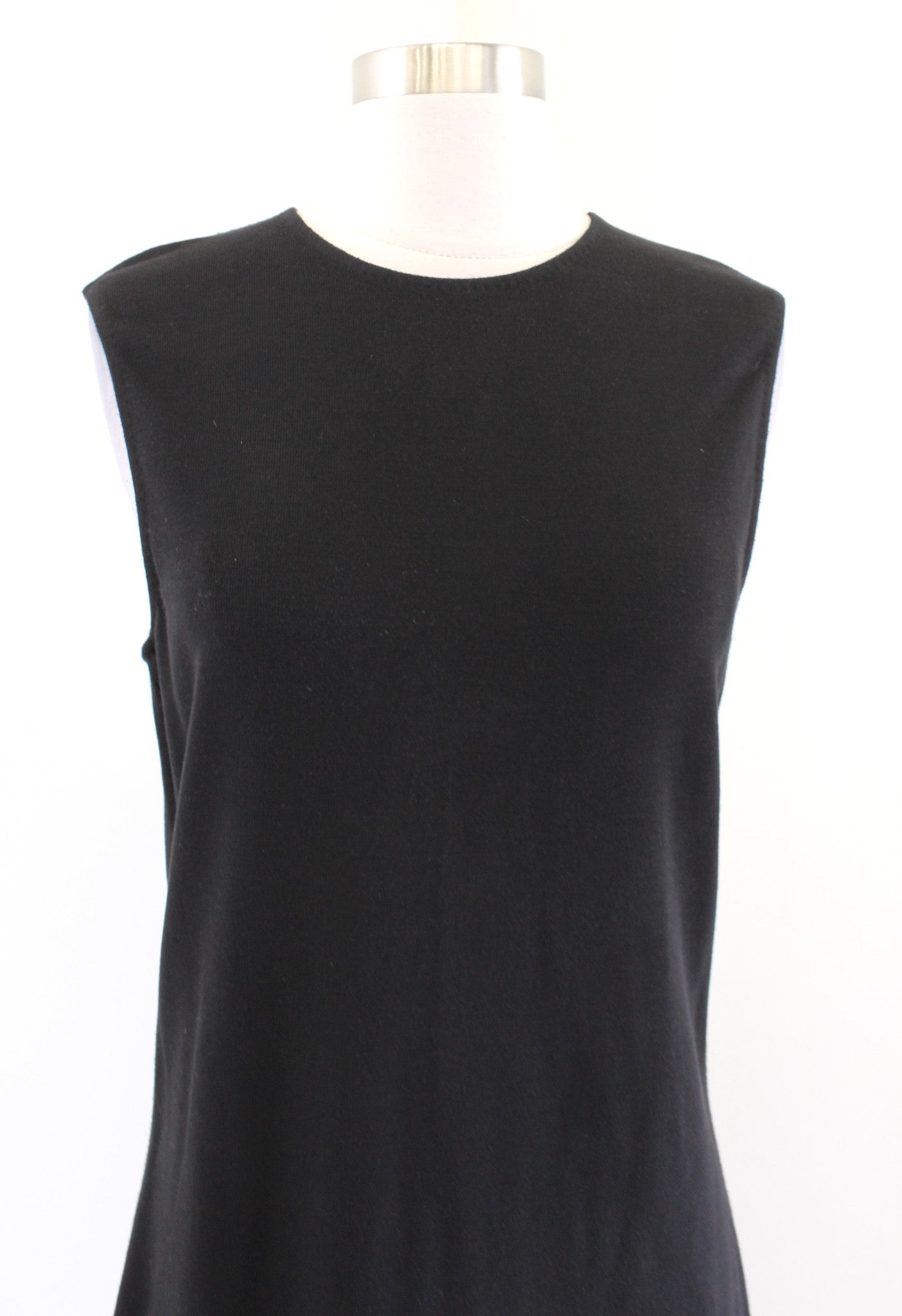 VINCE Womens Solid Black Rib Pencil Dress Size M Ribbed Knit Sheath Midi