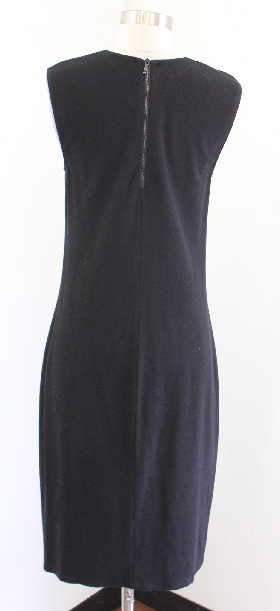 VINCE Womens Solid Black Rib Pencil Dress Size M Ribbed Knit Sheath Midi