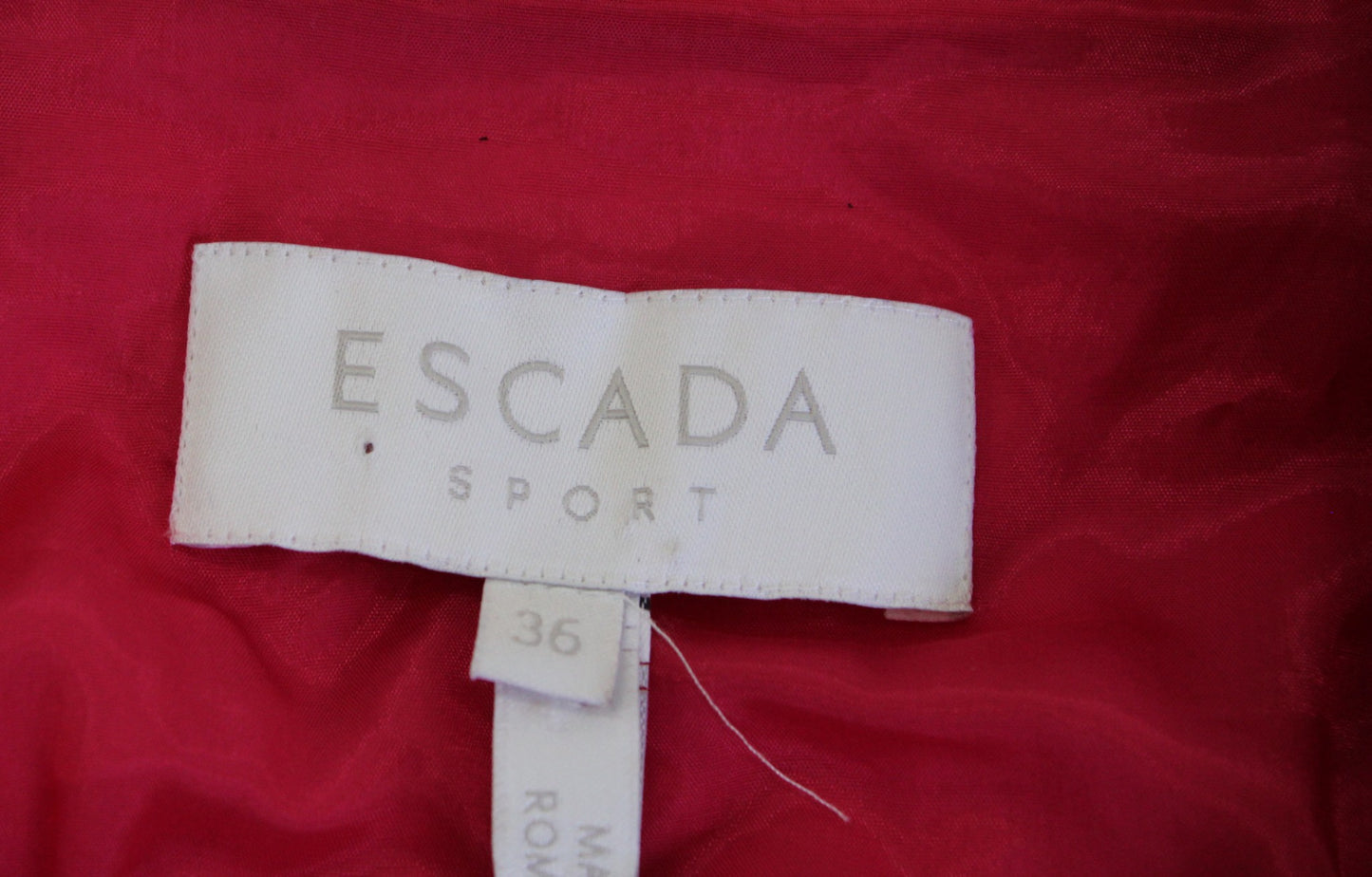 Escada Sport Womens Magenta Pink Moto Style Knit Blazer Jacket Sz 36 One Button