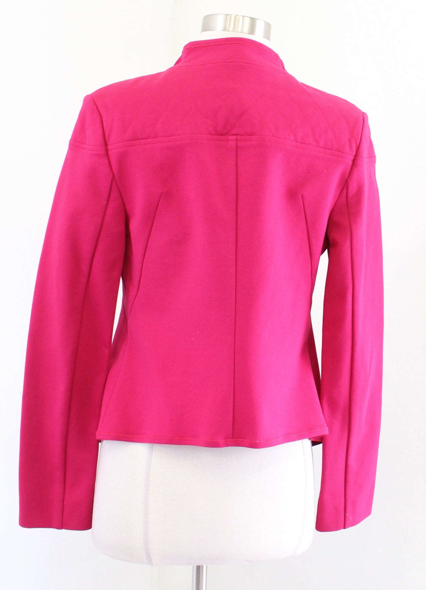 Escada Sport Womens Magenta Pink Moto Style Knit Blazer Jacket Sz 36 One Button