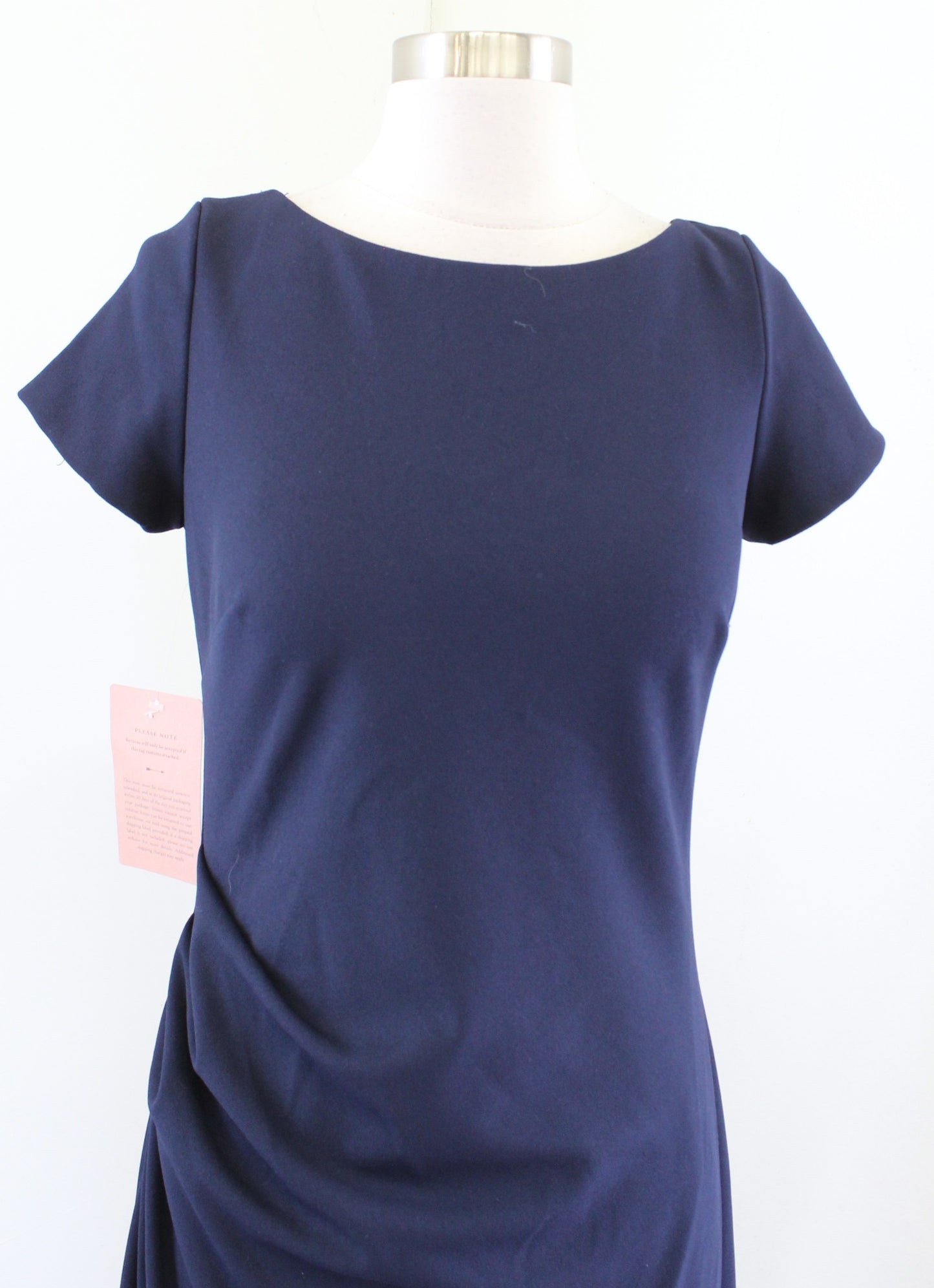 NWT Bhldn Anthropologie Navy Blue Matisse Ruched Cap Sleeve Formal Gown Dress 10