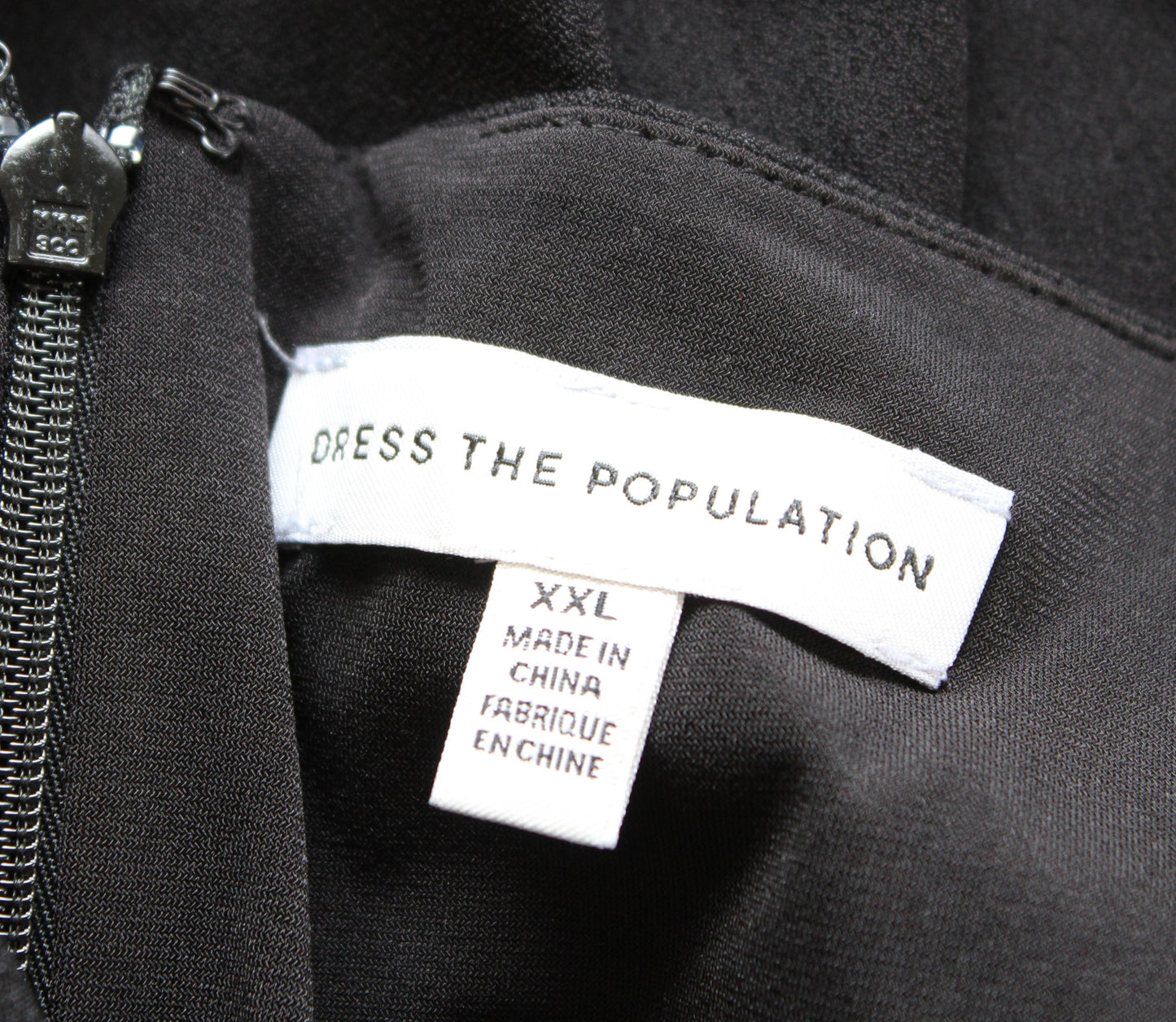 Dress the Population Sawyer Solid Black Midi Cocktail Party Dress Size XXL