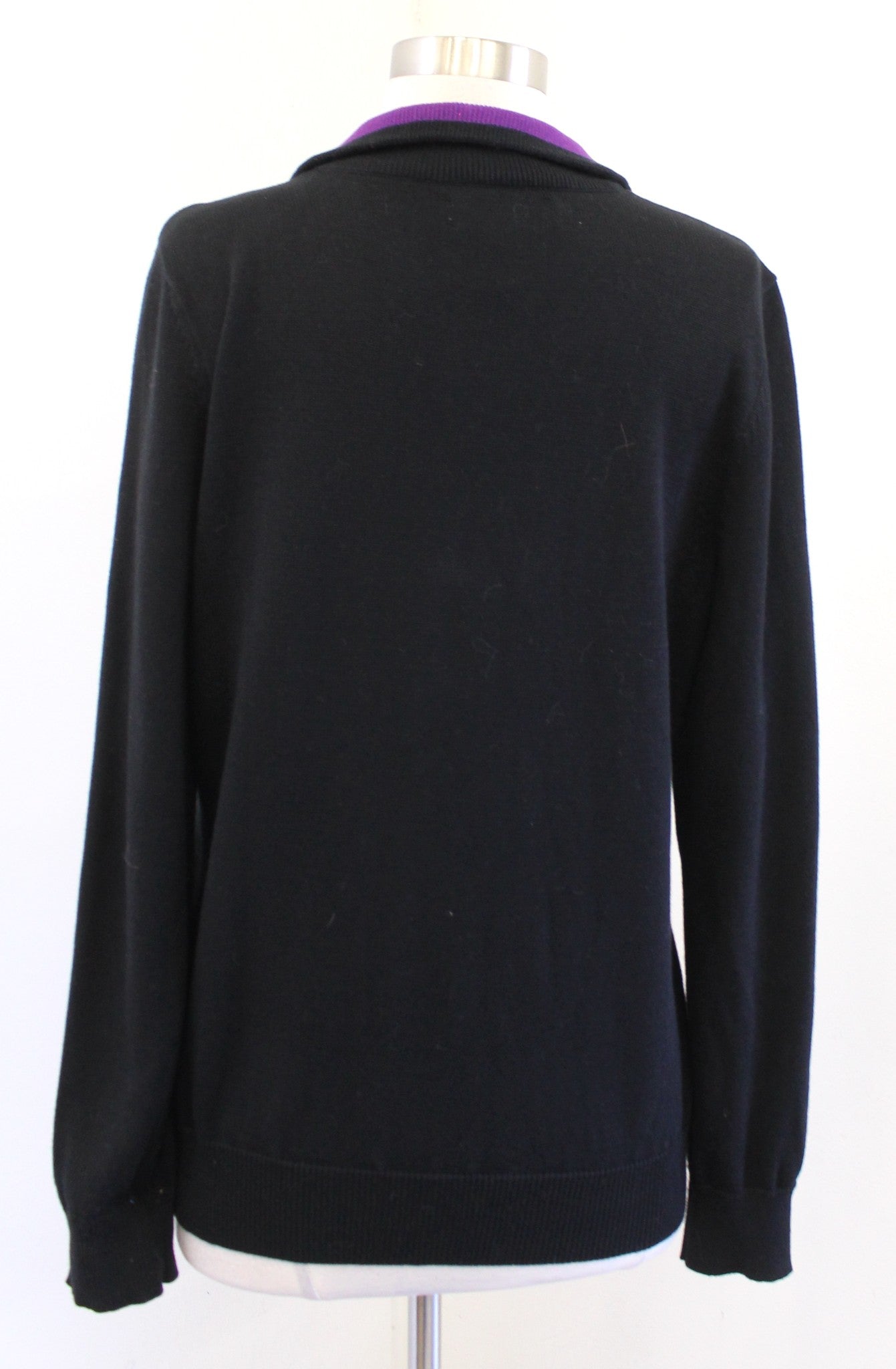 Lauren Ralph Lauren Active Black Embroidered Dragon Zip Sweater Jacket Size XL