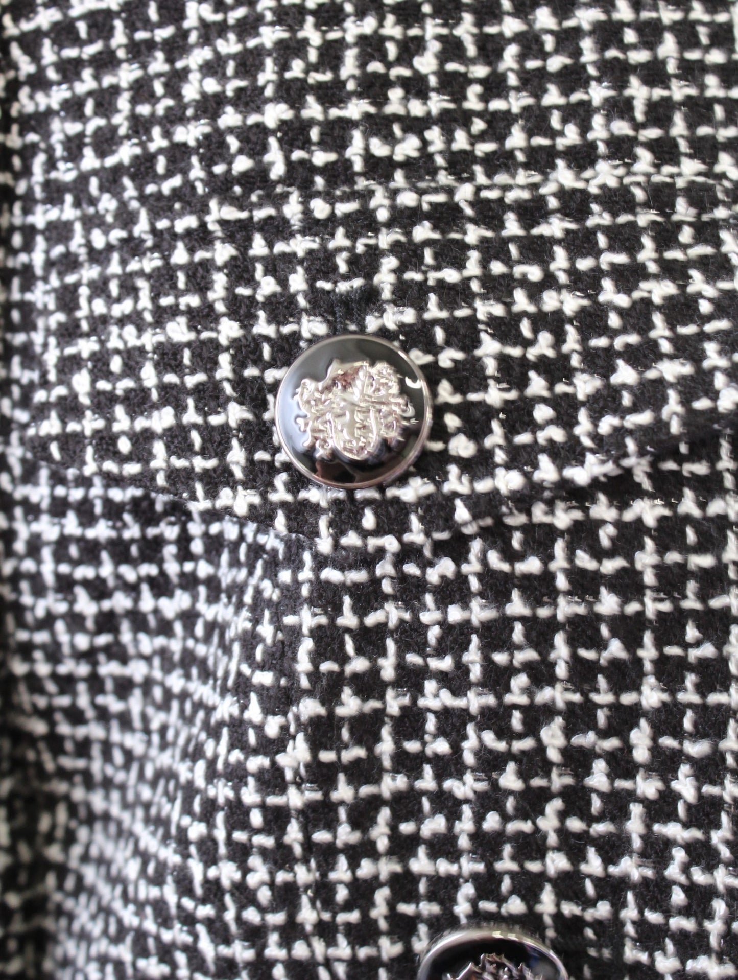 White House Black Market Womens Tweed Military Moto Style Blazer Jacket Size 6