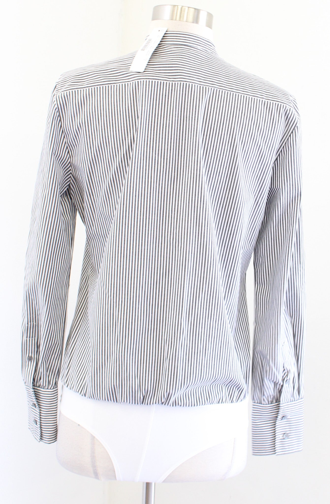 NWT J Crew 365 Stretch Tailored Perfect Bodysuit in Stripe Size 4 Gray White