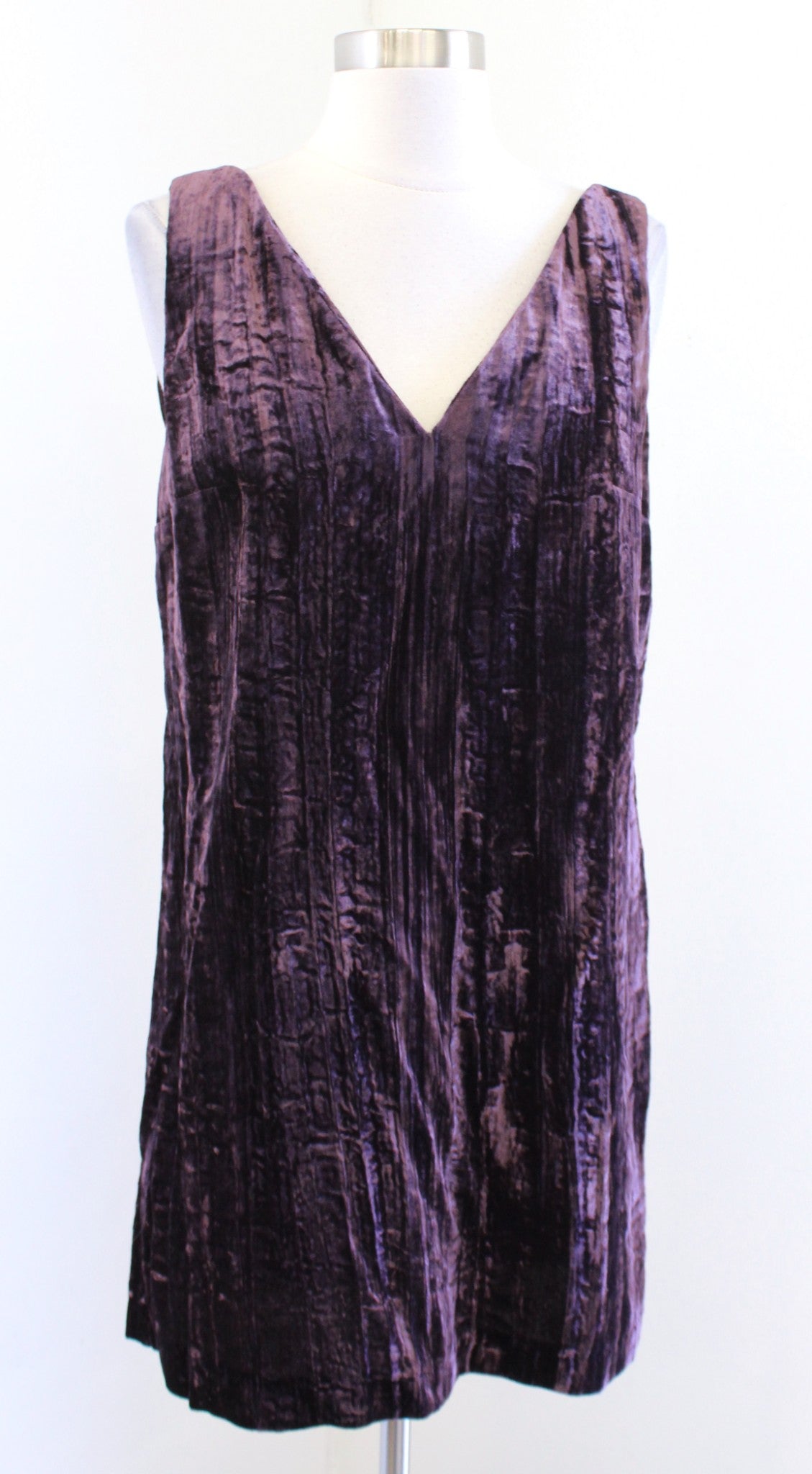 NWT $128 French Connection Purple Crushed Velvet Mini Shift Dress Size 6 Party