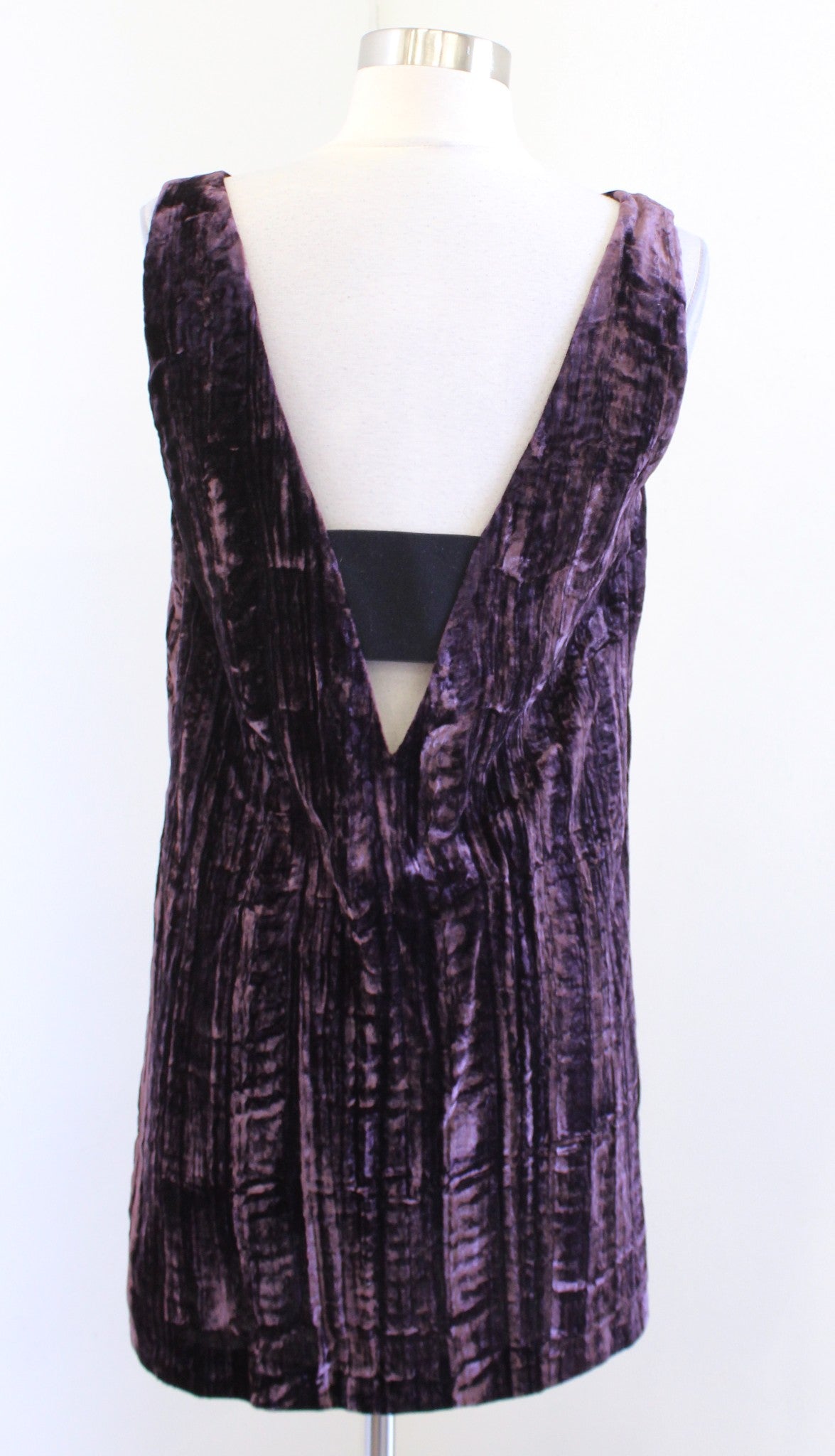 NWT $128 French Connection Purple Crushed Velvet Mini Shift Dress Size 6 Party