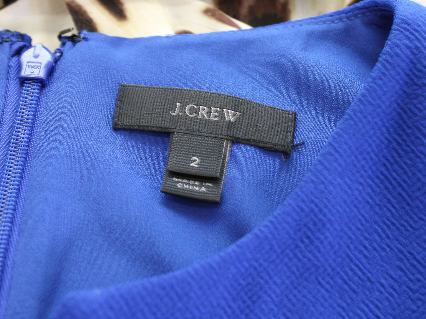 J Crew Royal Blue Bow Accent Presentation Shift Dress Size 2 Cap Sleeve