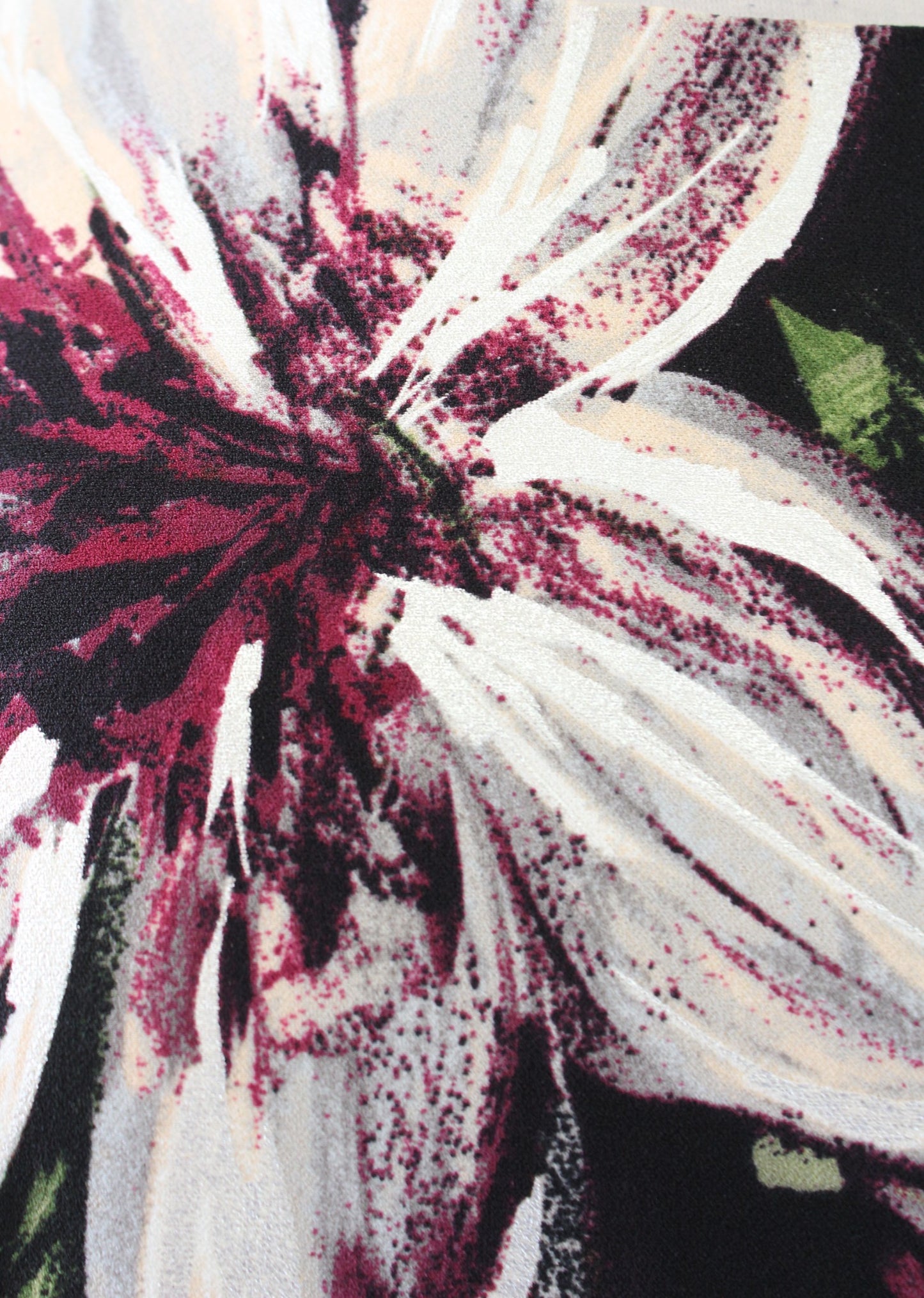 Calvin Klein Black Burgundy Silver Painted Floral Sheath Dress Size 6 Career