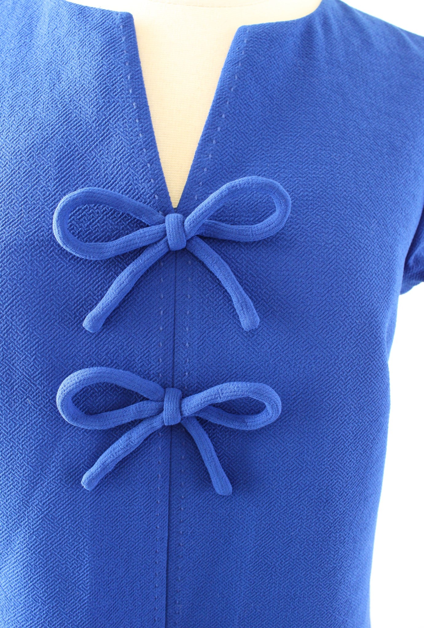J Crew Royal Blue Bow Accent Presentation Shift Dress Size 2 Cap Sleeve