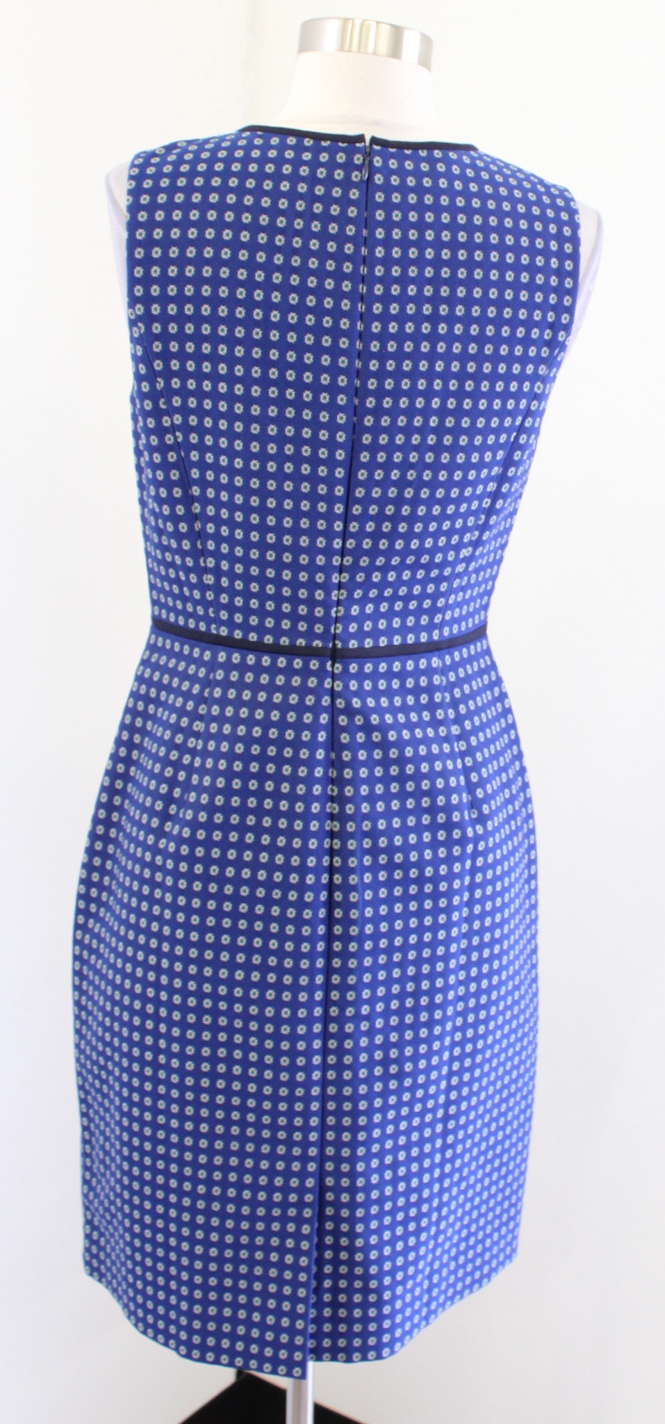 J Crew Blue Paneled Sheath Dress Foulard Print Size 4 Geometric Medallion Career