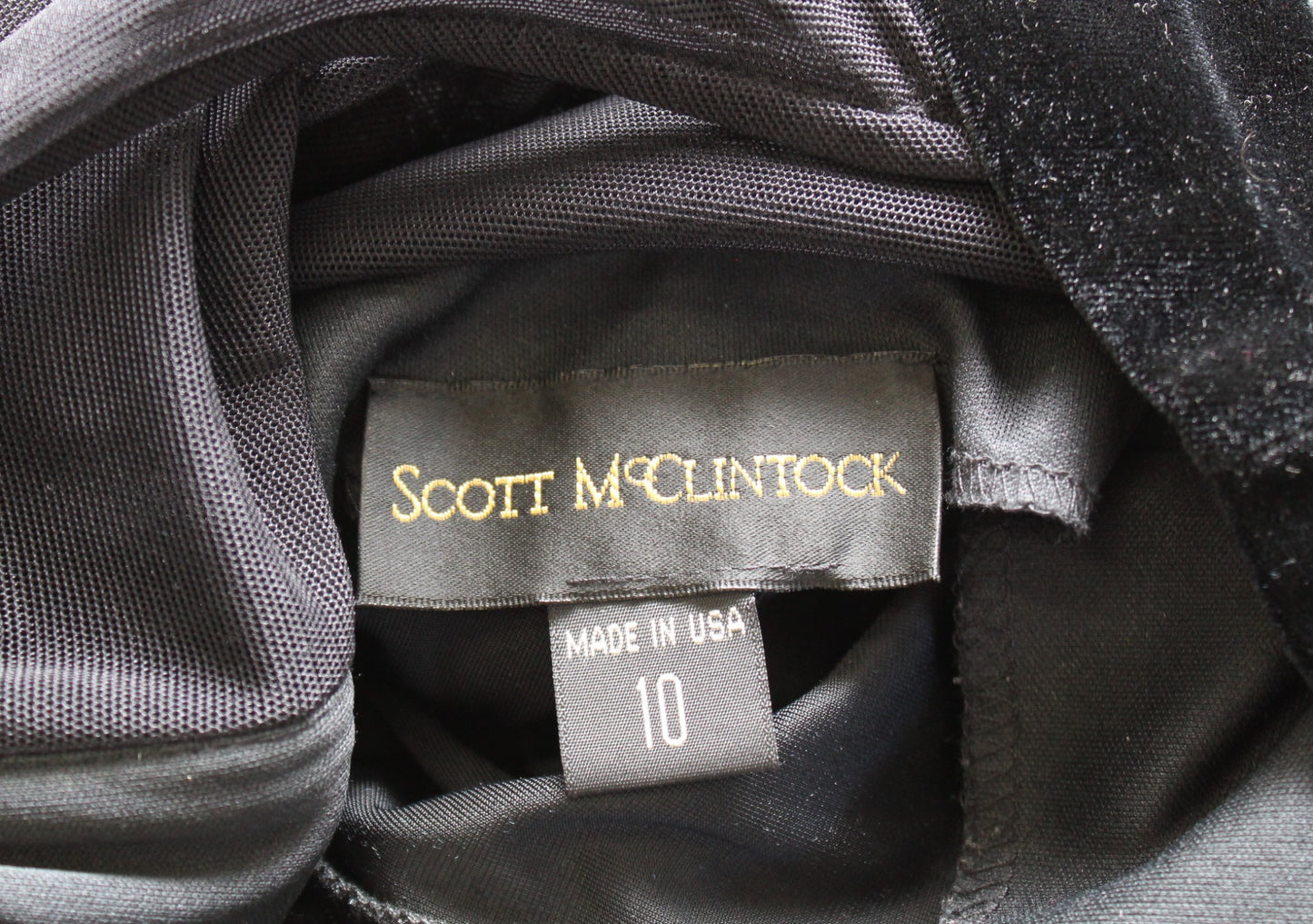 Vtg 90s Black Velvet Mesh Open Back Cocktail Party Dress Size 10 A Line LBD