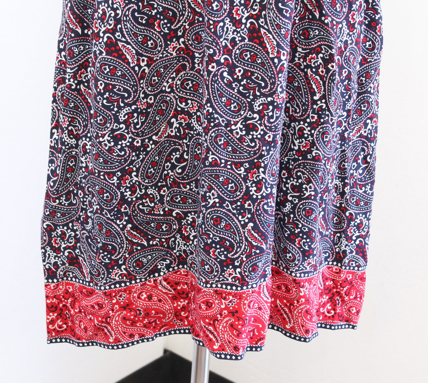 Talbots Navy Blue Red Bandana Paisley Print Sleeveless Casual Dress Size 14