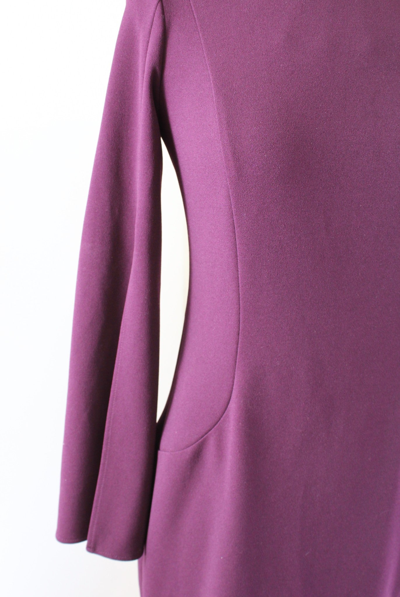 Calvin Klein Wine Purple Split Flare Sleeve Sheath Dress Size 2 Career Cocktail