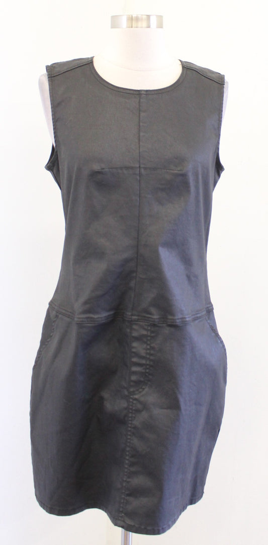 NWT Current Elliott the Shift Dress in Coated Black Size 2 Sleeveless Revolve