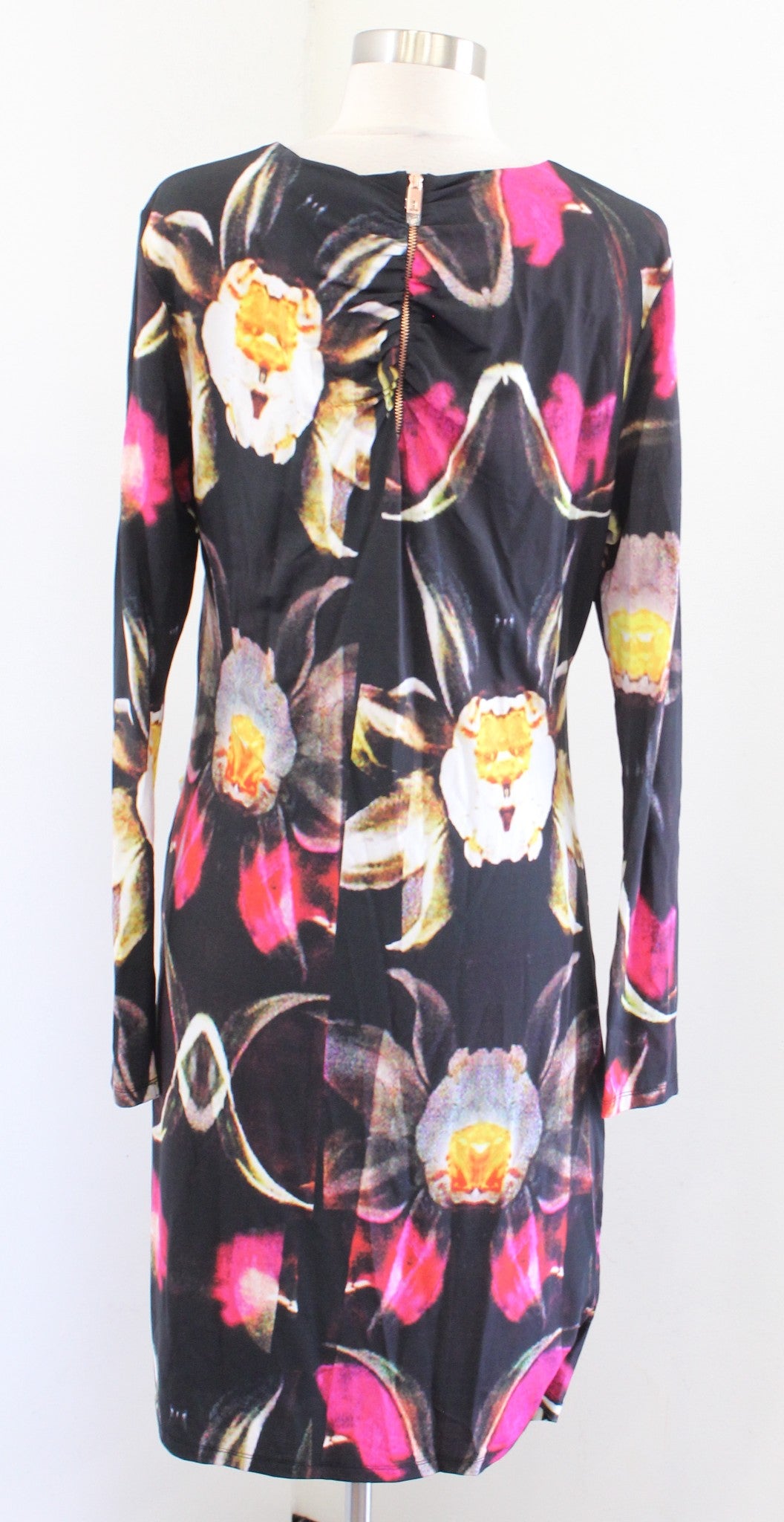 NWT Ted Baker Talala Graphic Floral Print Twist Ruched Jersey Sheath Dress Sz 5