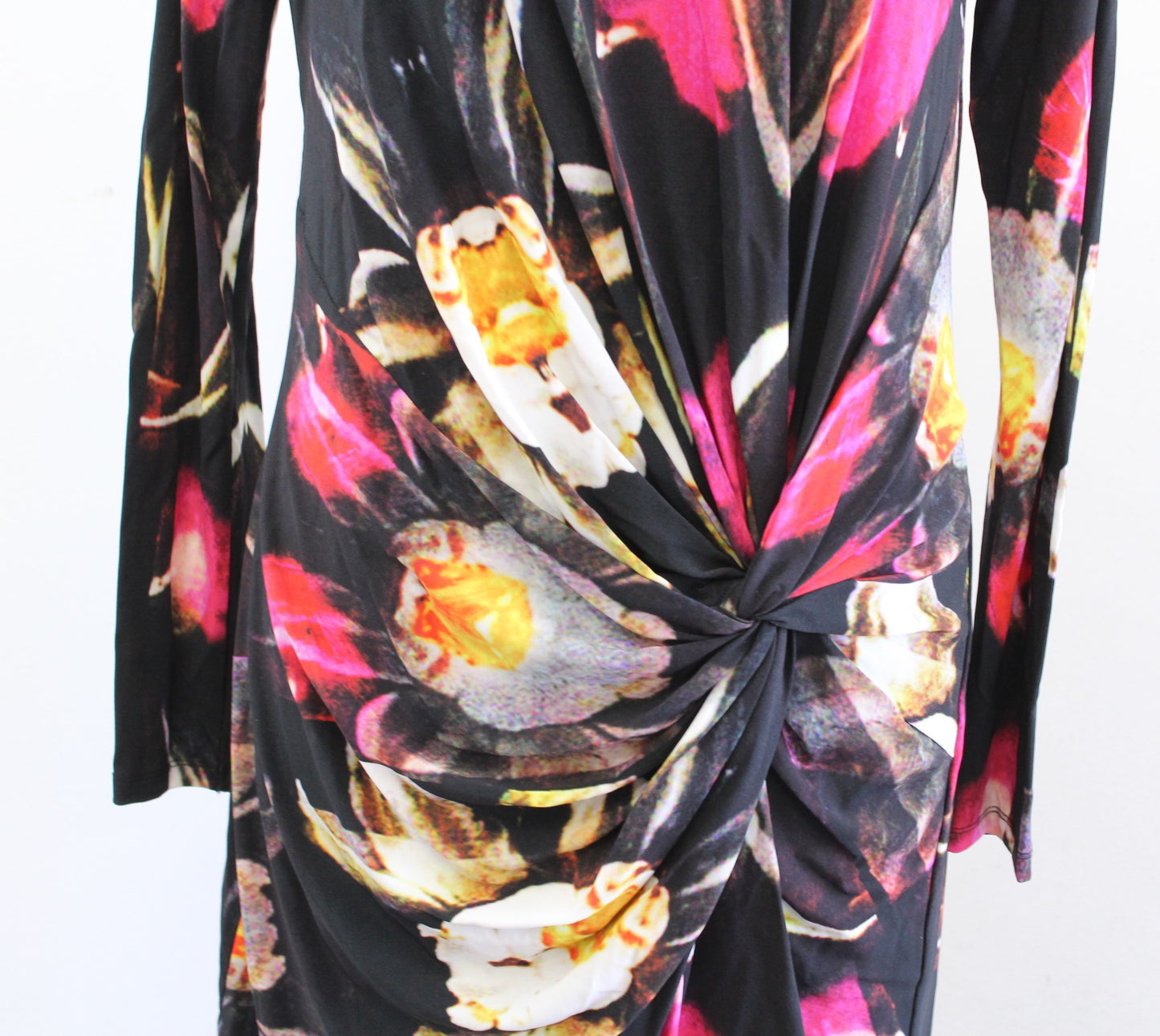 NWT Ted Baker Talala Graphic Floral Print Twist Ruched Jersey Sheath Dress Sz 5