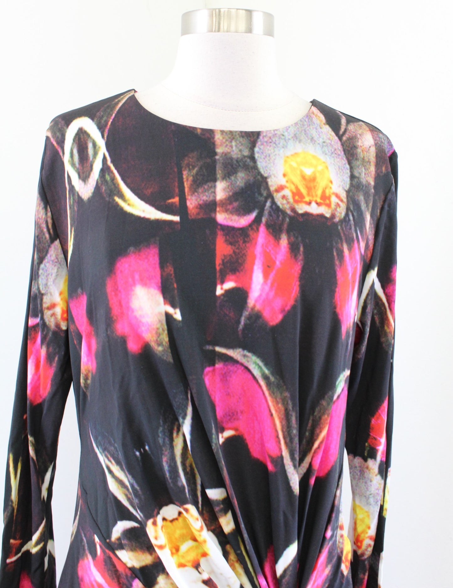 NWT Ted Baker Talala Graphic Floral Print Twist Ruched Jersey Sheath Dress Sz 5