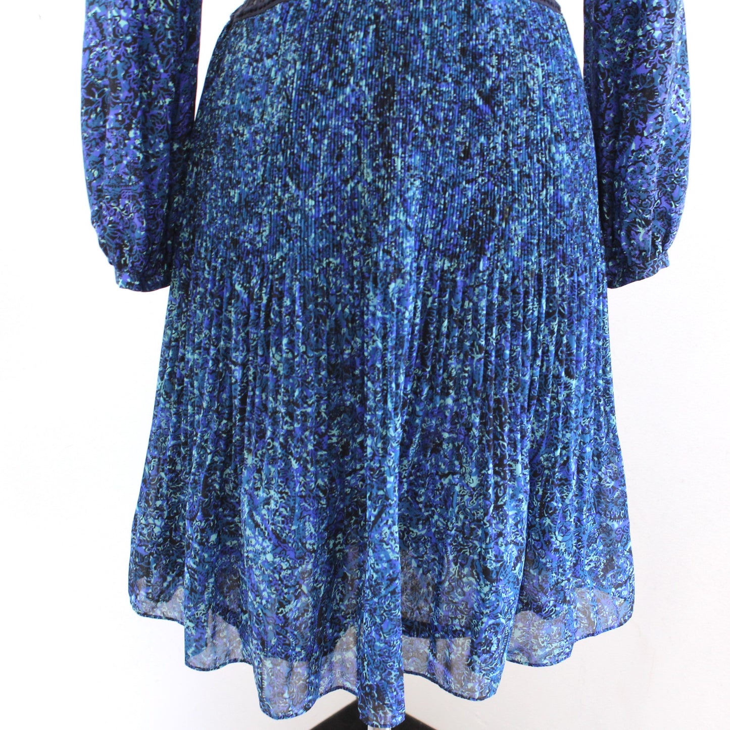 NWT $595 Rebecca Taylor Blue Floral Crochet Lace Cutout Cold Shoulder Dress Sz 0