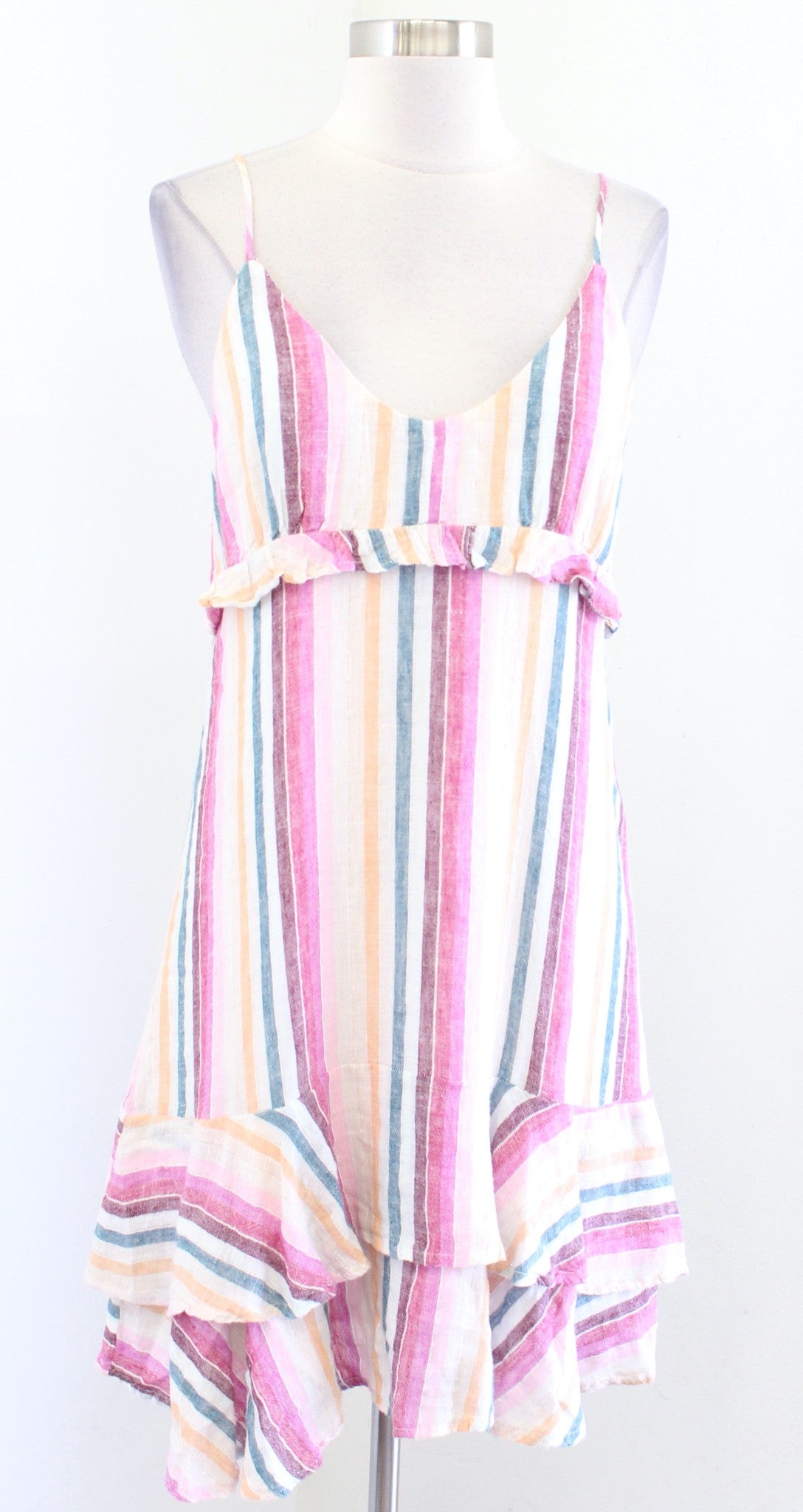 Rails Martina Dress in Avila Stripe Size S Linen Blend Metallic Shimmer Mini