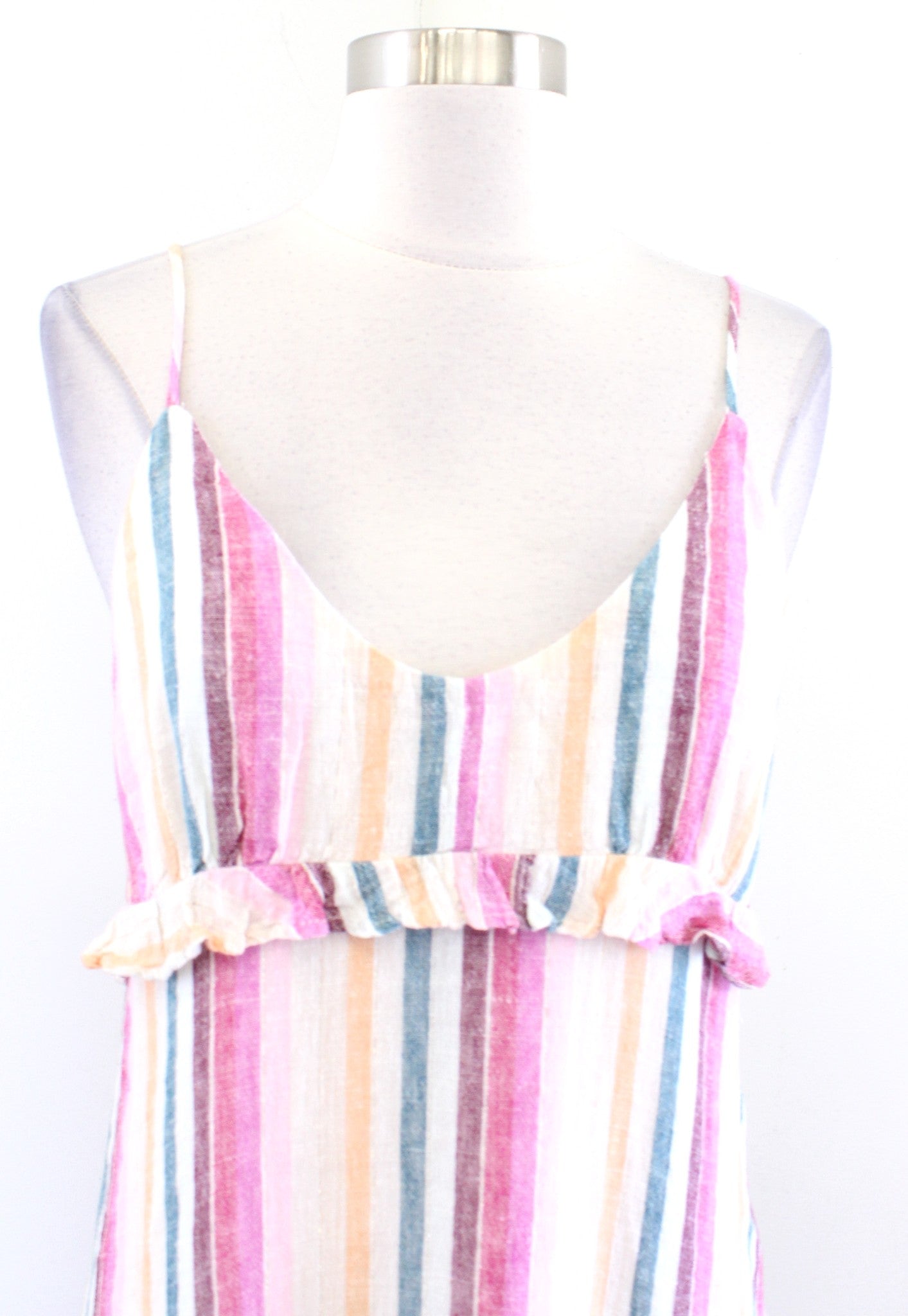 Rails Martina Dress in Avila Stripe Size S Linen Blend Metallic Shimmer Mini