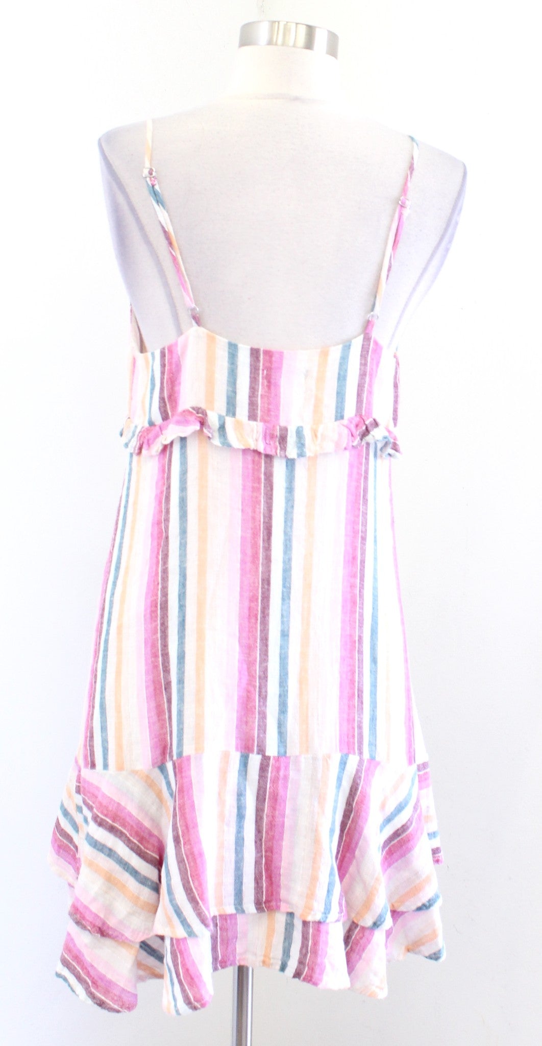 Rails Martina Dress in Avila Stripe Size S Linen Blend Metallic Shimmer Mini