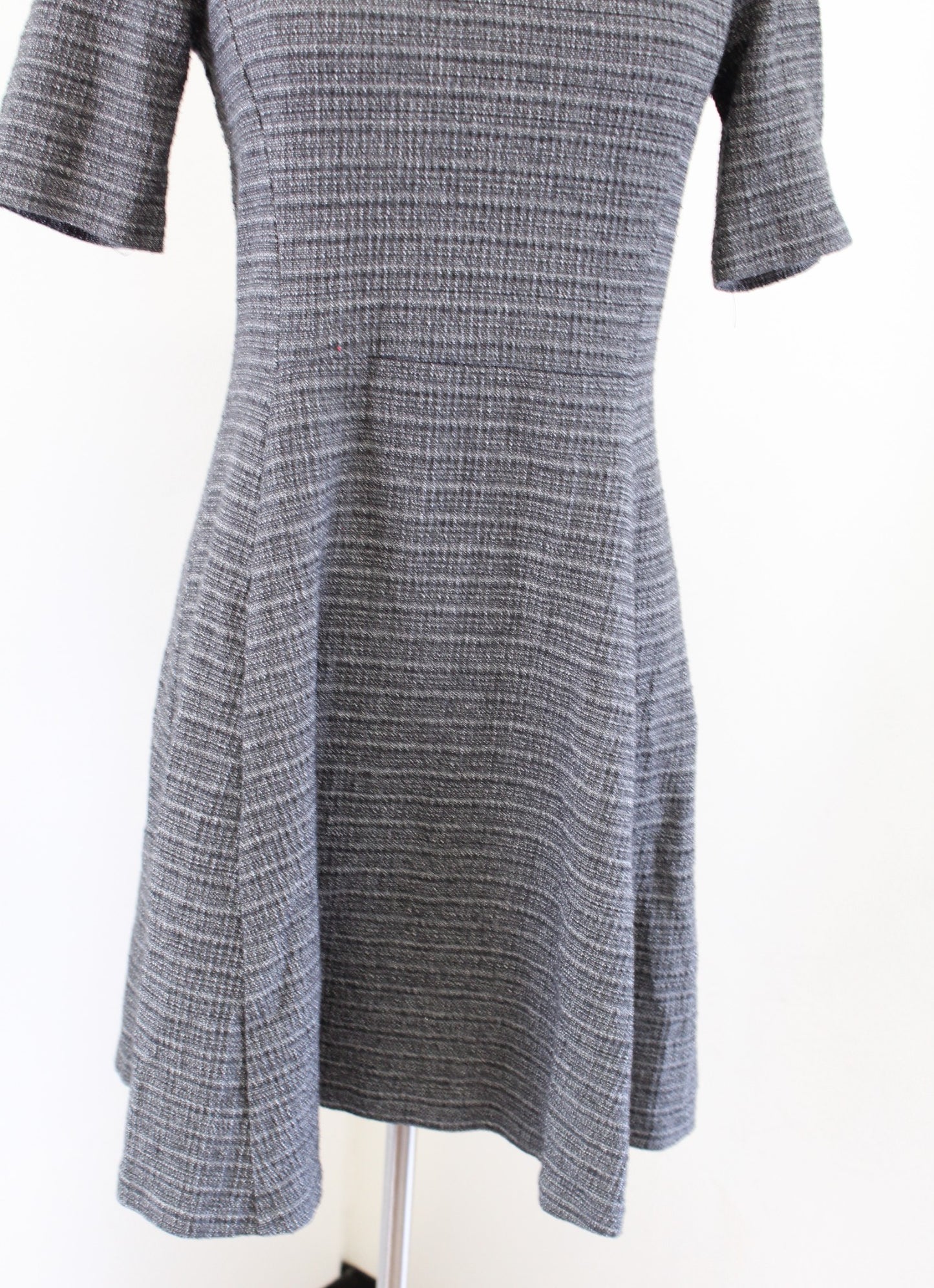 Theory Womens Albita Klarien Gray Tweed Textured Fit and Flare Dress Size 4