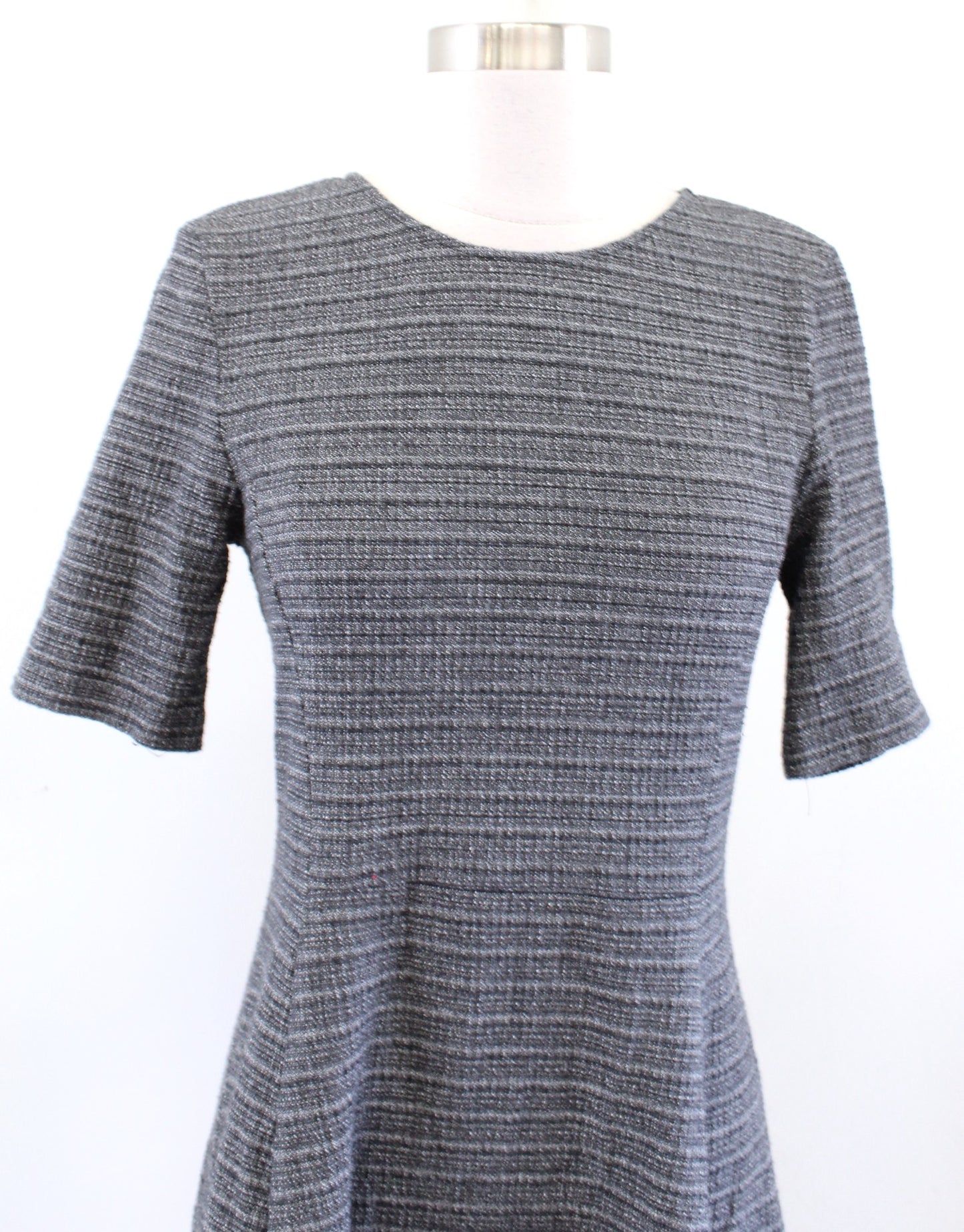 Theory Womens Albita Klarien Gray Tweed Textured Fit and Flare Dress Size 4