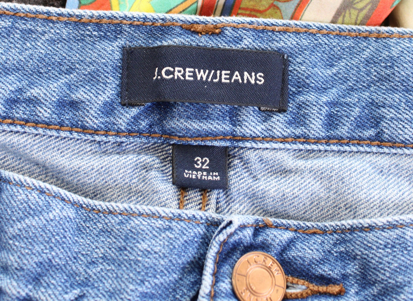 J Crew Jeans Womens Denim Skirt in Birch Wash Size 32 Frayed Hem