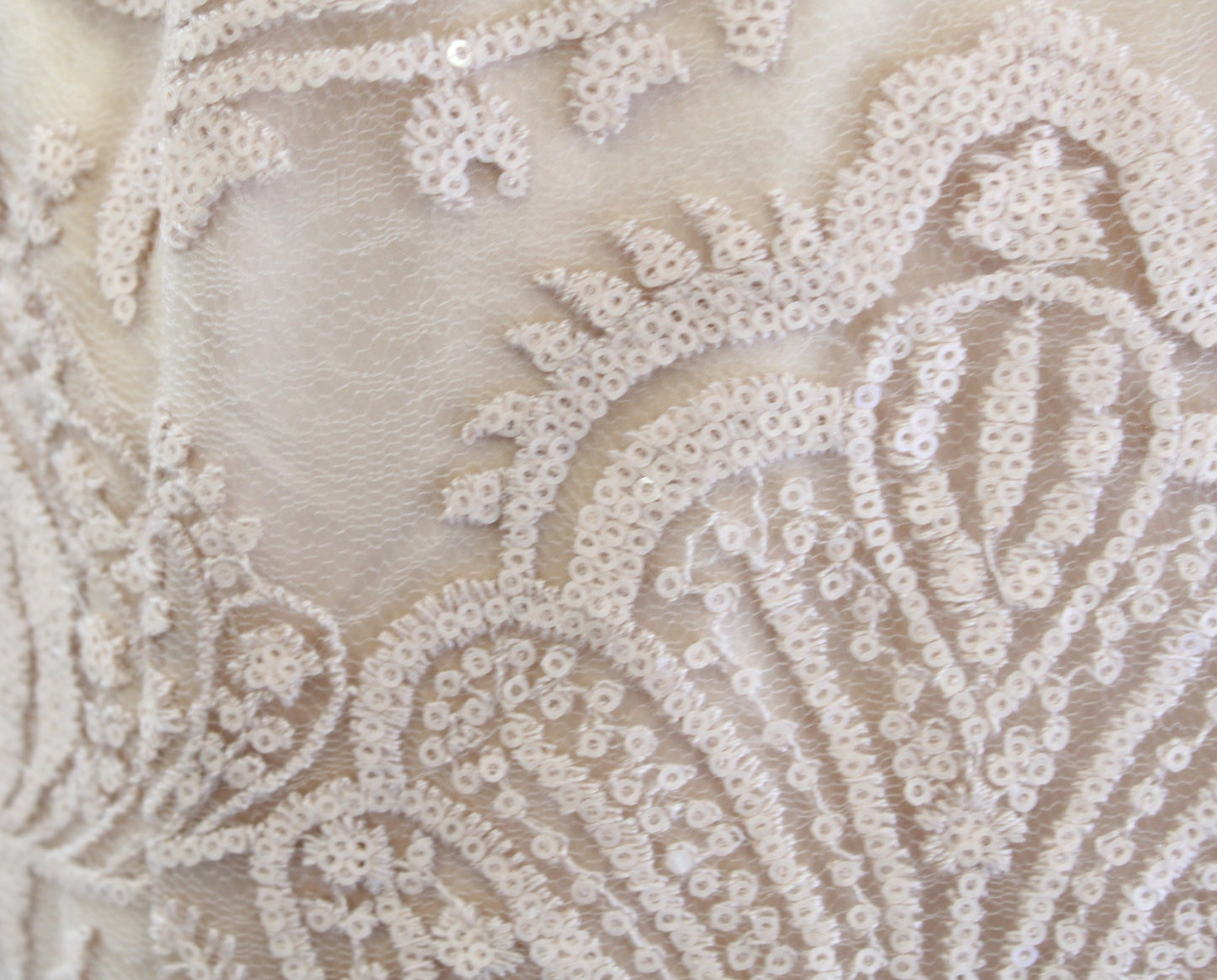 NWT Vince Camuto Champagne Embroidered Sequin Lace Cocktail Party Dress Size 14