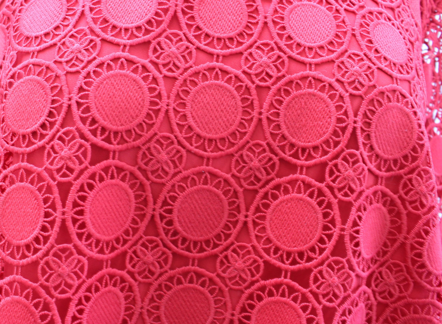 Talbots Womens Plus Red Scalloped Medallion Textured Top Blouse Size 2x