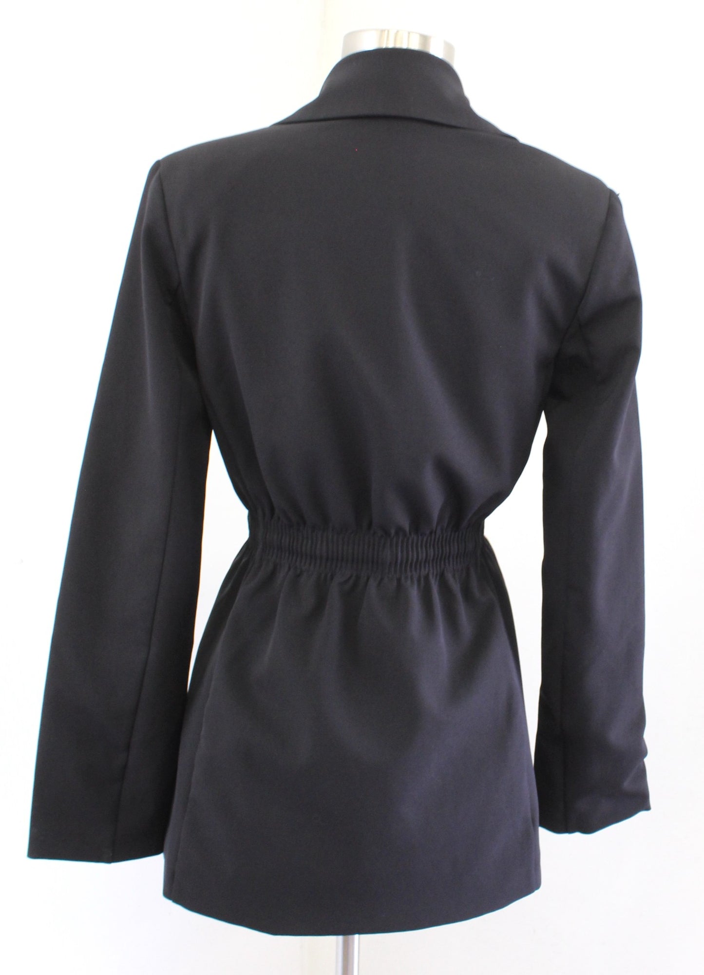 Athleta Solid Black Endless Permatwill Blazer Size 0 Cinched Tie Waist Jacket