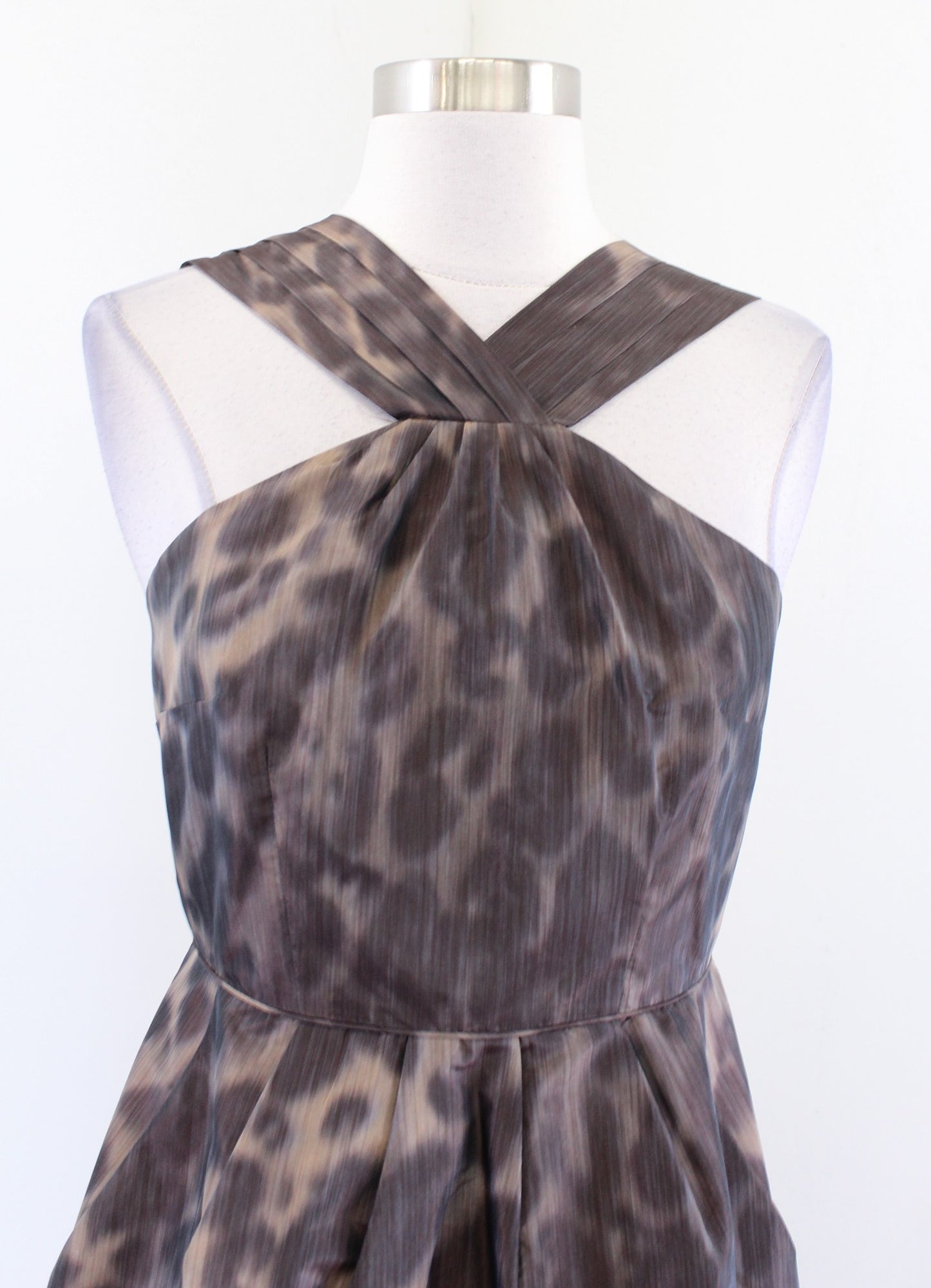 Banana Republic Leopard Print Halter Neck Fit and Flare Dress Size 2 Brown