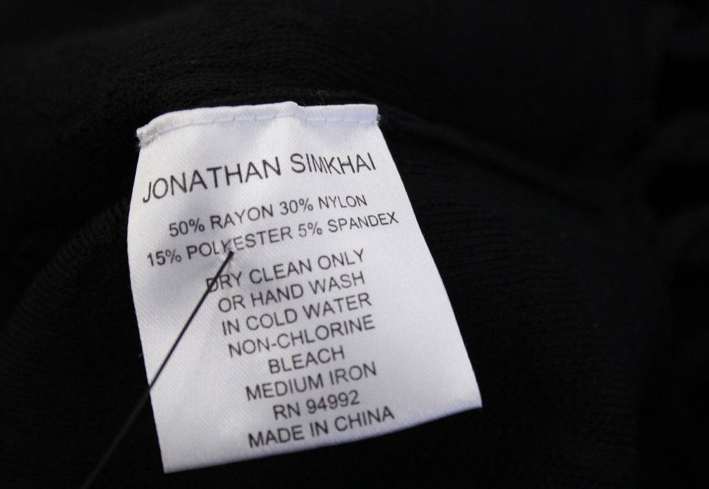 NWT Jonathan Simkhai Black Structured Knit Off Shoulder Eyelet Flounce Dress S