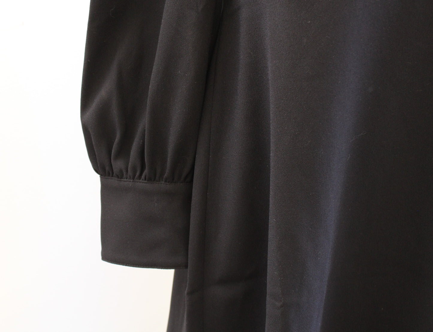 J Crew Solid Black Long Sleeve Button Cuff Accent Dress in 365 Crepe Size 10