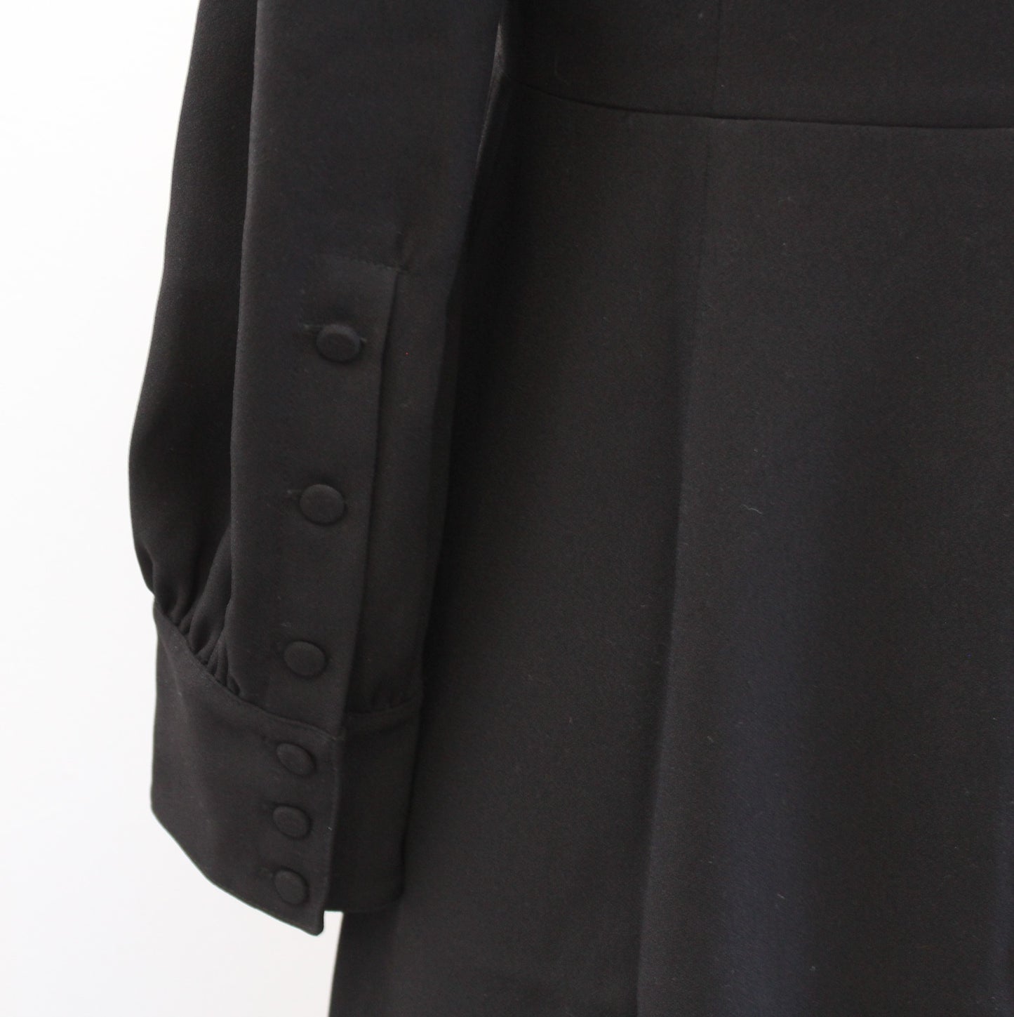 J Crew Solid Black Long Sleeve Button Cuff Accent Dress in 365 Crepe Size 10