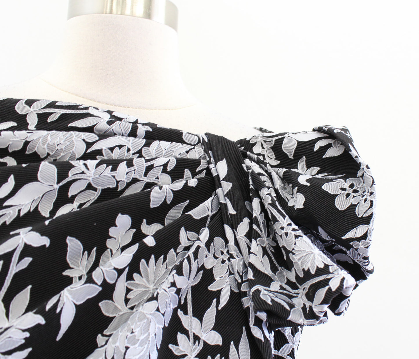 Tadashi Shoji Black Gray Floral Sanyu Stretch Jacquard Dress Cocktail Party 10