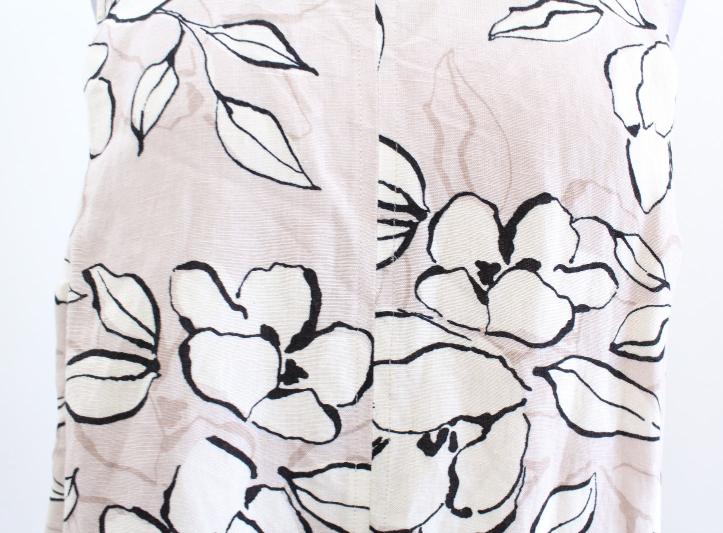 NWT J Jill Taupe Tan Cream Floral Linen Blend Dress Size M Tall MT Sleeveless