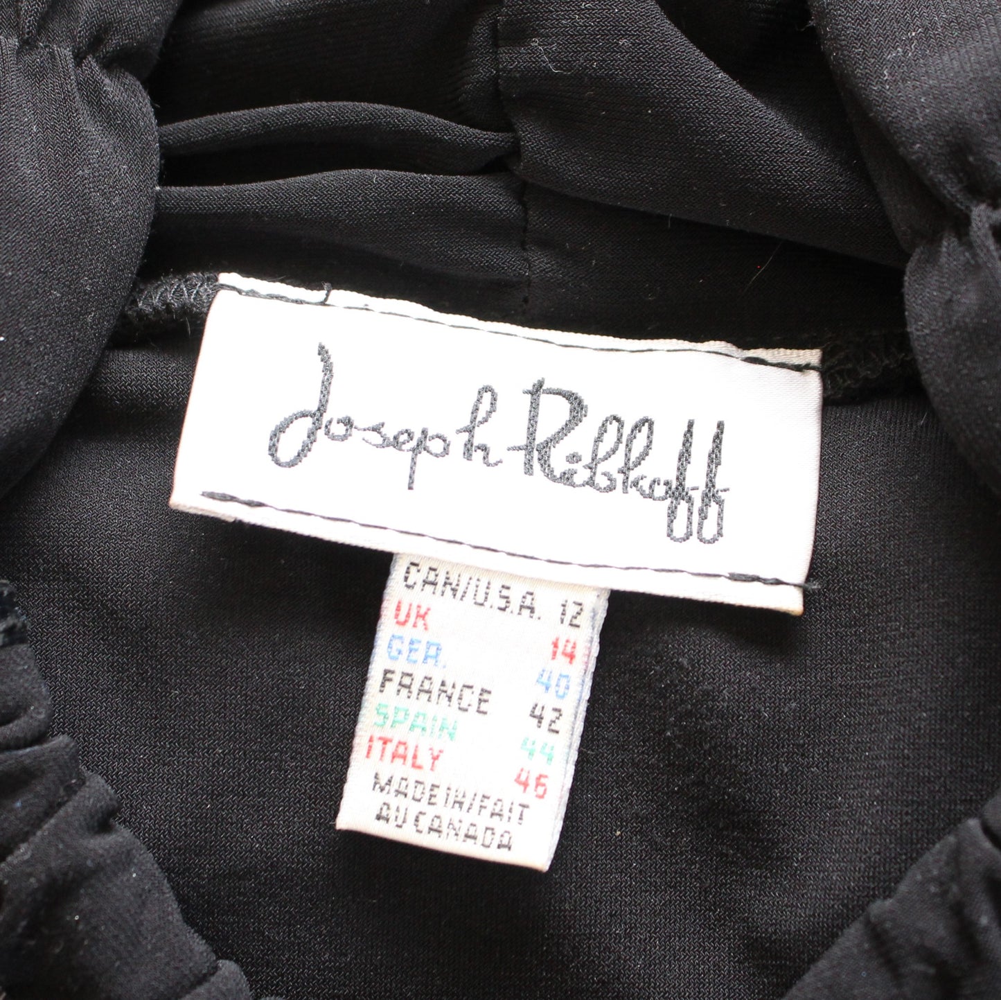 Joseph Ribkoff Solid Black Jersey Knit Patent Trim Mock Neck Top Blouse Size 12