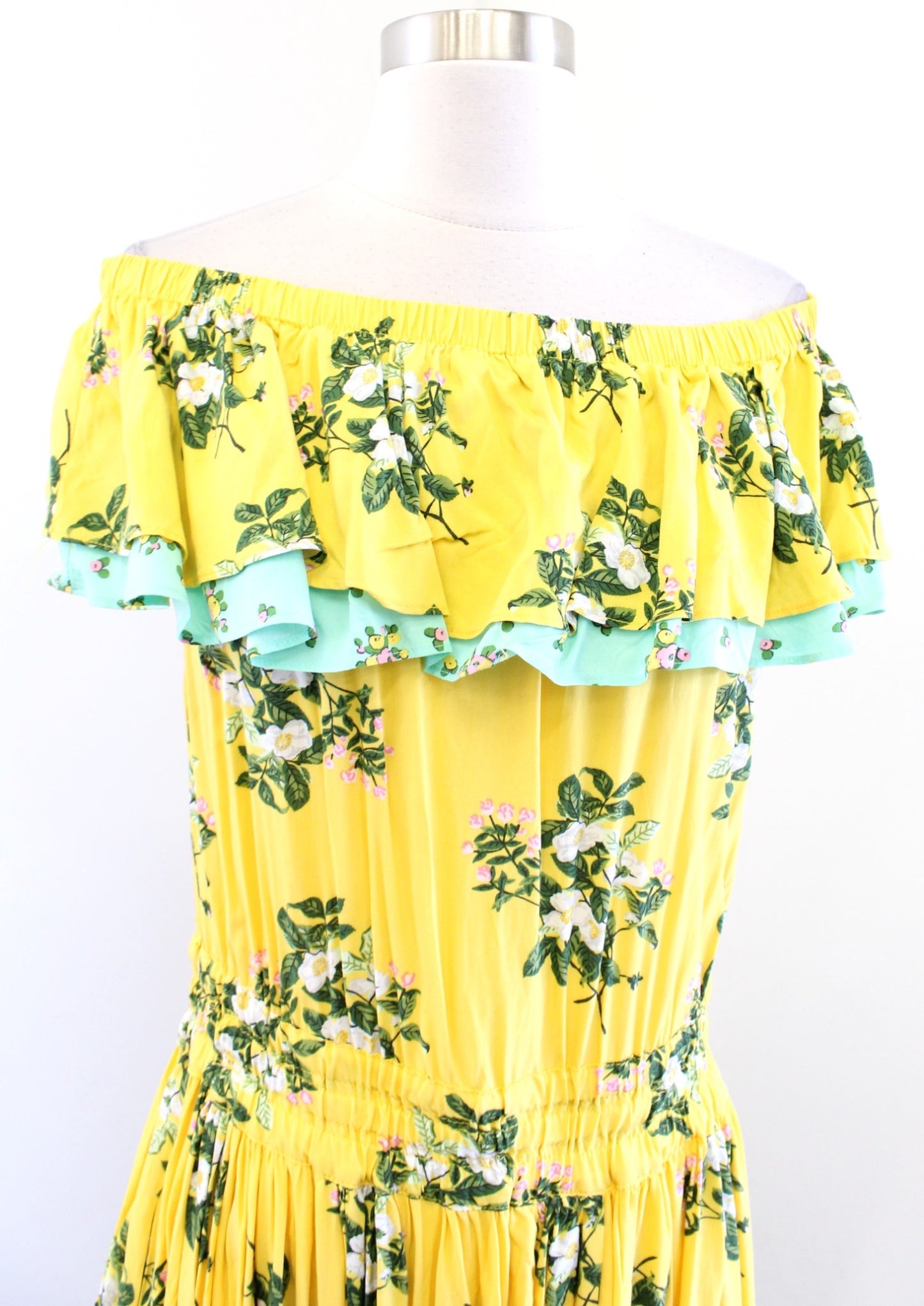 NWT Matilda Jane Hooked on a Feeling Yellow Off the Shoulder Floral Dress Size M